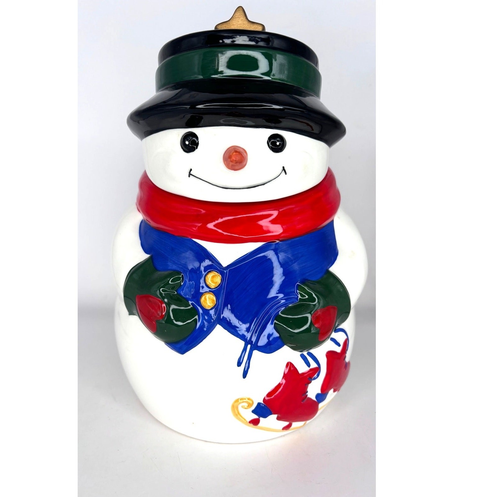 Allure 1998 Ceramic Snowman Cookie Jar Original Box 11\