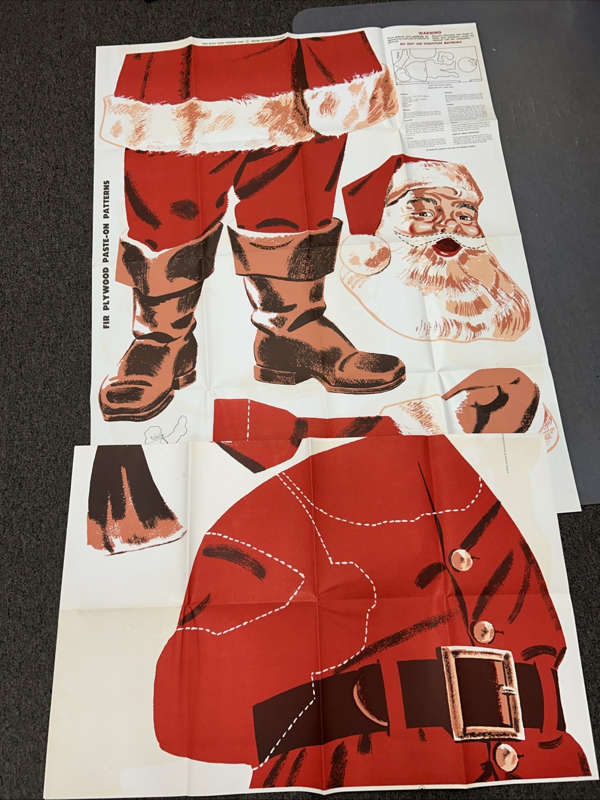 1950s Douglas Fir Plywood Wood Santa Claus & Wreath Yard Decor Christmas Pattern 1950s Douglas Fir Plywood Wood Santa Claus & Wreath Yard Decor Christmas Pattern