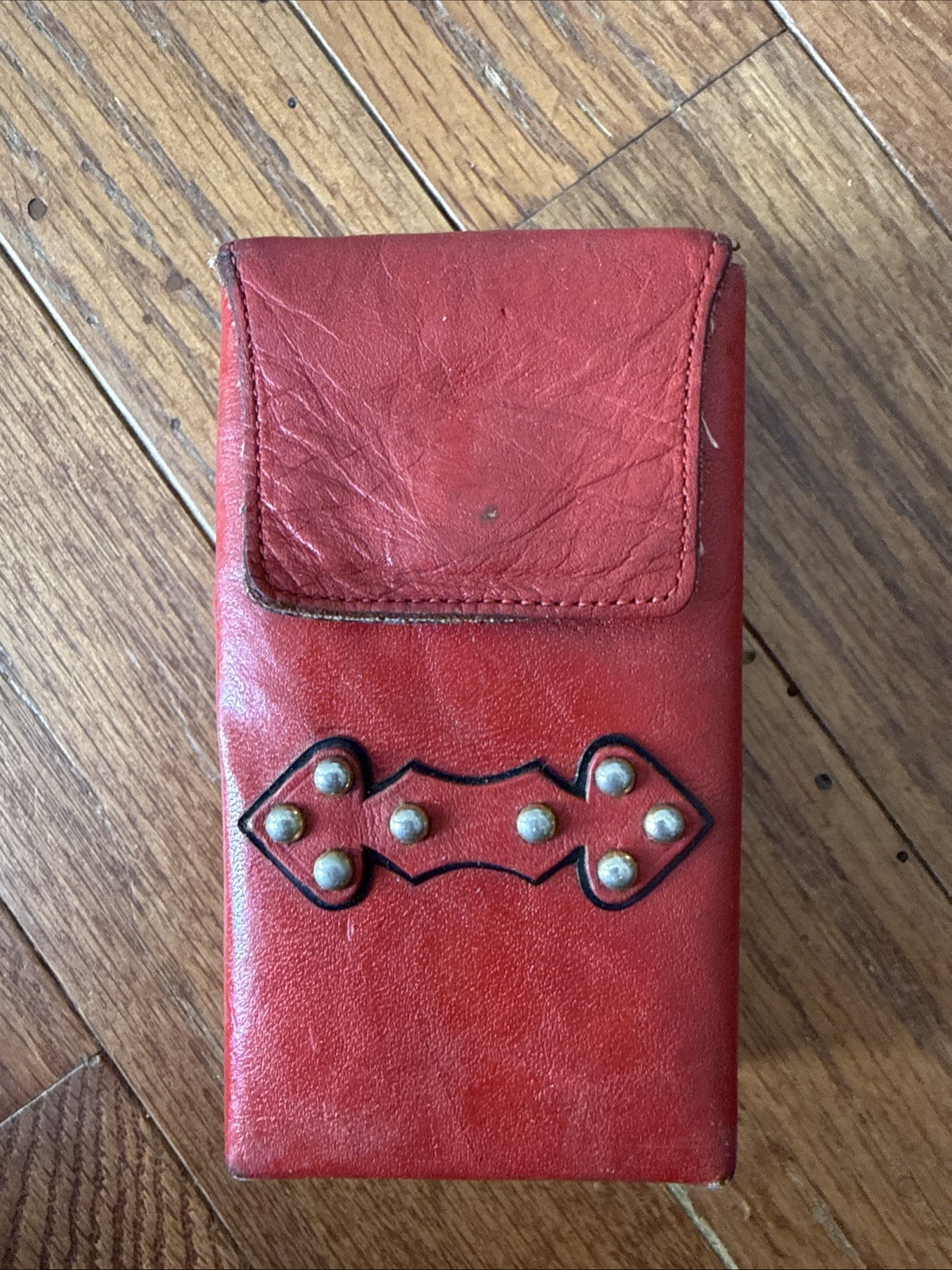 Vintage Princess Gardner Red Leather Cigarette Case Studded Mid Century 1950s Vintage Princess Gardner Red Leather Cigarette Case Studded Mid Century 1950s