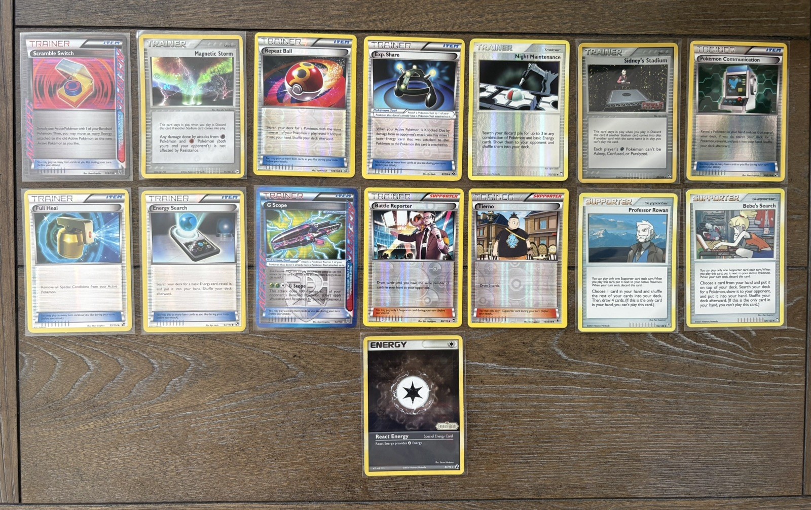 Lot of 15 Holo/Reverse Holo Pokemon Cards 2004-2014 (Trainer/Supporter/Energy) Lot of 15 Holo/Reverse Holo Pokemon Cards 2004-2014 (Trainer/Supporter/Energy)