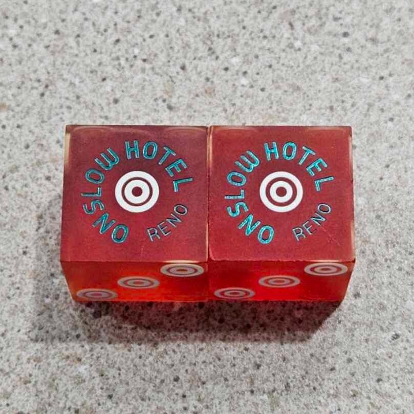 Vintage Onslow Hotel & Casino Dice Marked O H- 1970\'s 1980\'s Reno Nevada