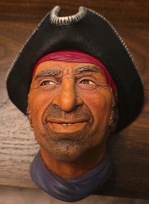 Bossons Captain Kid Privateer Chalkware Head Congleton England VG Condition