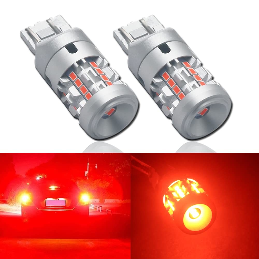 Eseastar 7443 W21/5W T20 Led Double Red Super Bright Bulb 12V-24V Stop Tail Lam_