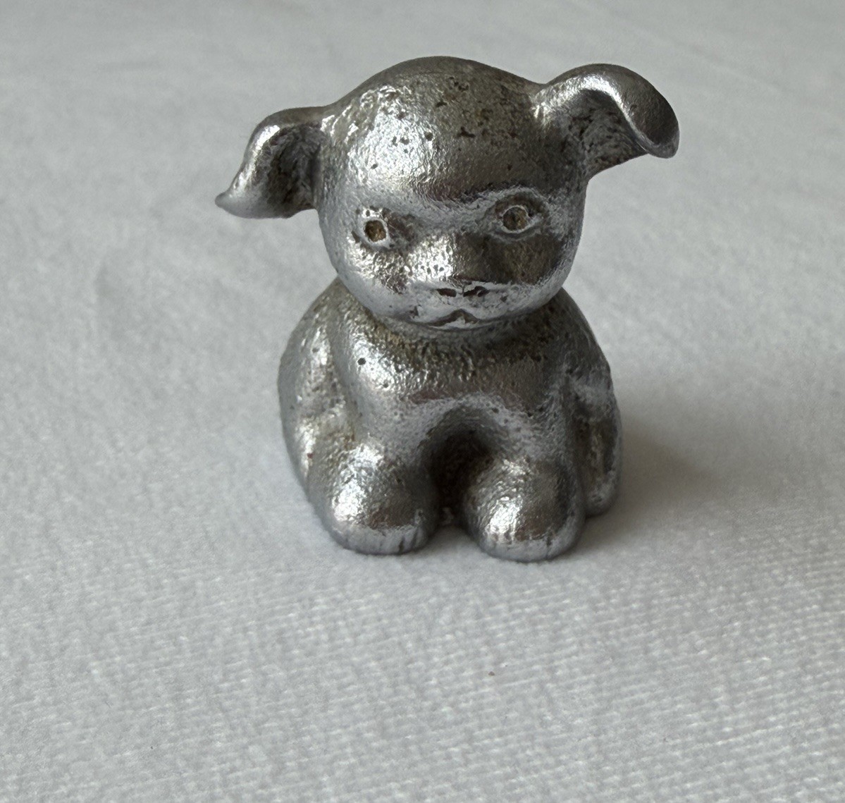 Vintage Cast Iron Bucki Carbons Ribbons Advertising Dog Paperweight Figure 1.5\