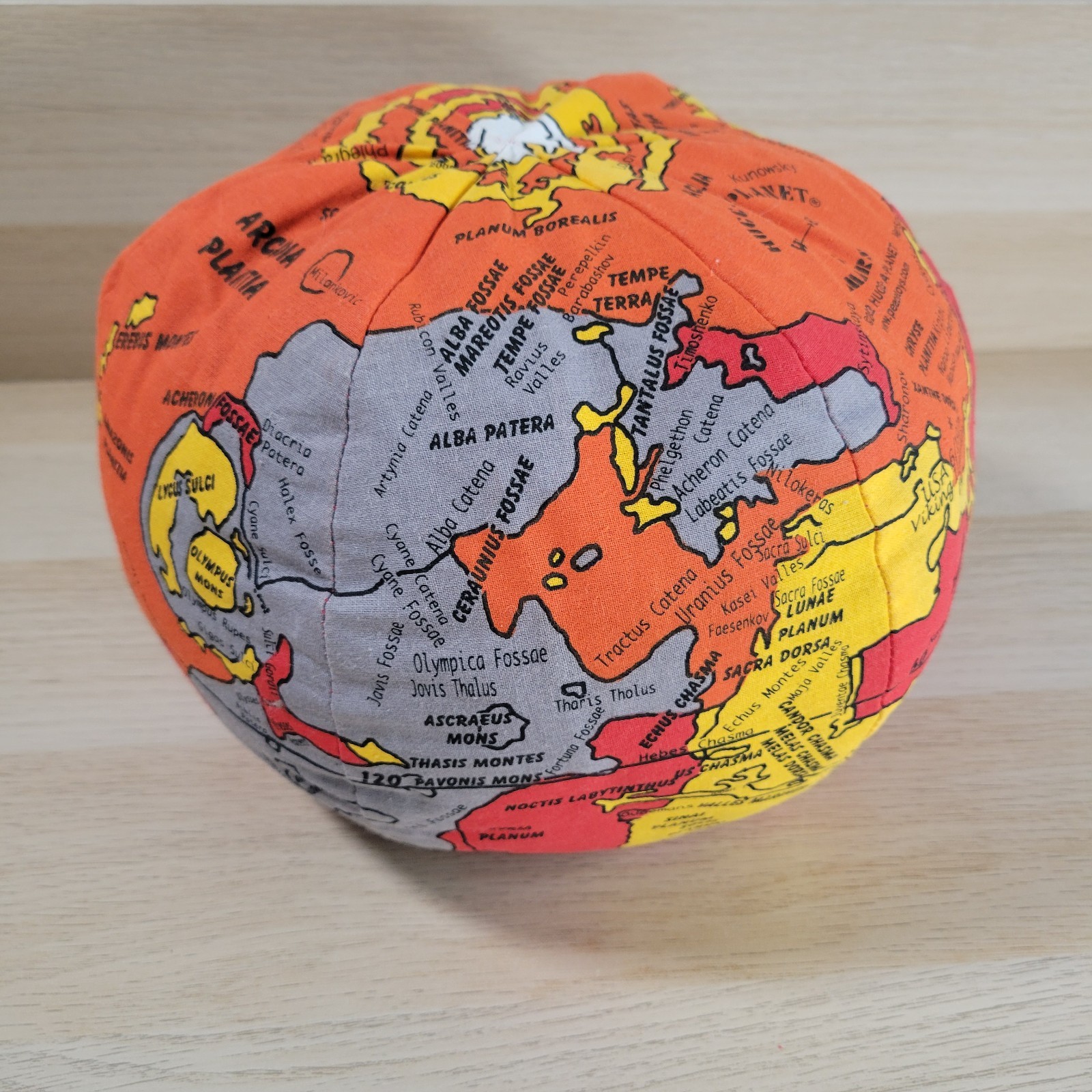 Vintage Hugg-A-Planet Mars Globe Plush XTC Products Astronomy Educational Toy