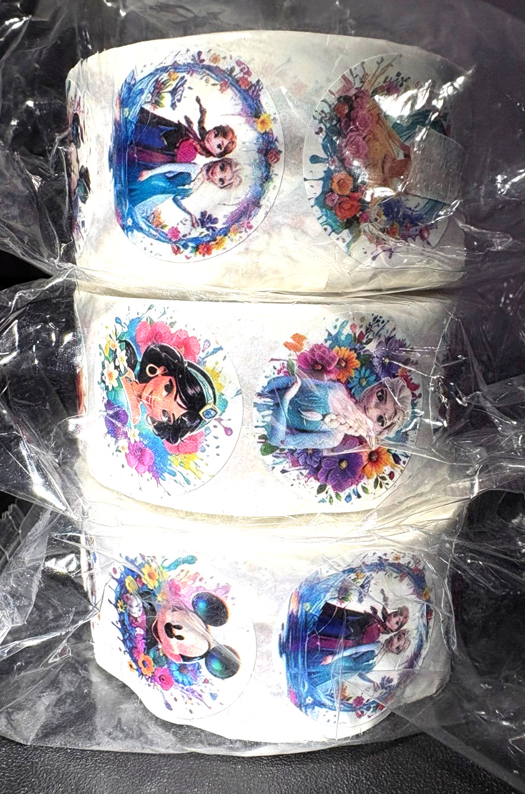 ⭐1 DAY SALE⭐ 3 ROLLS (1,500pcs) DISNEY STICKERS BULK BIRTHDAY PARTY FAVORS
