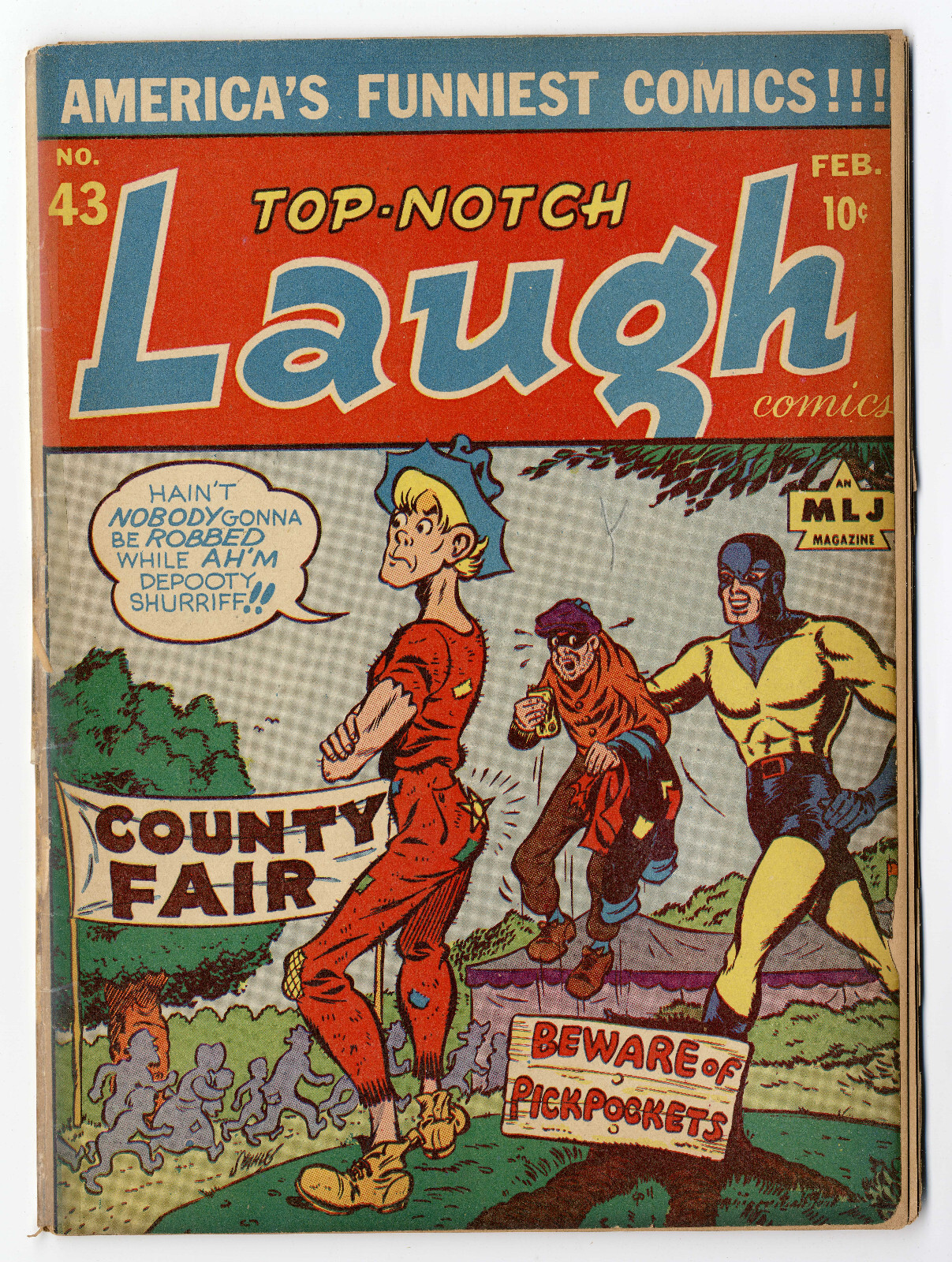 Top Notch Laugh #43 Feb 1944 MLJ Suzie Black Hood