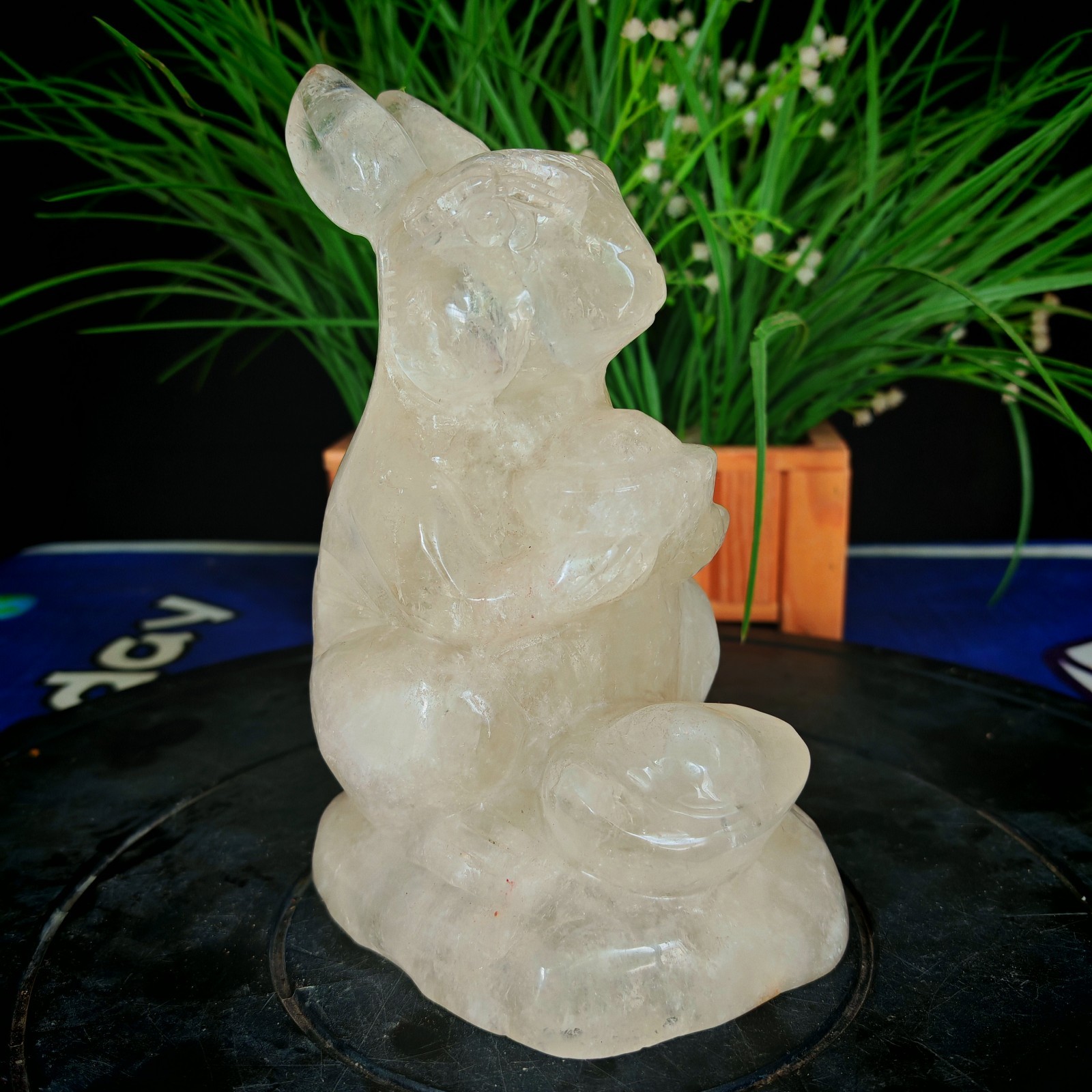 4.95LB Top natural crystal hand carved therapeutic artwork 2250g