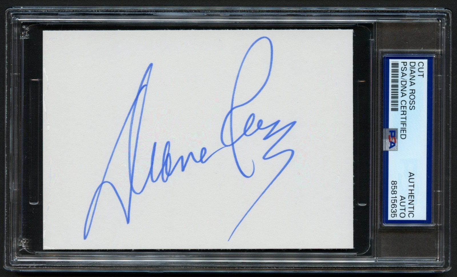 Diana Ross signed autograph 3.5x5 Cut Singer The Supremes RC PSA Slabbed