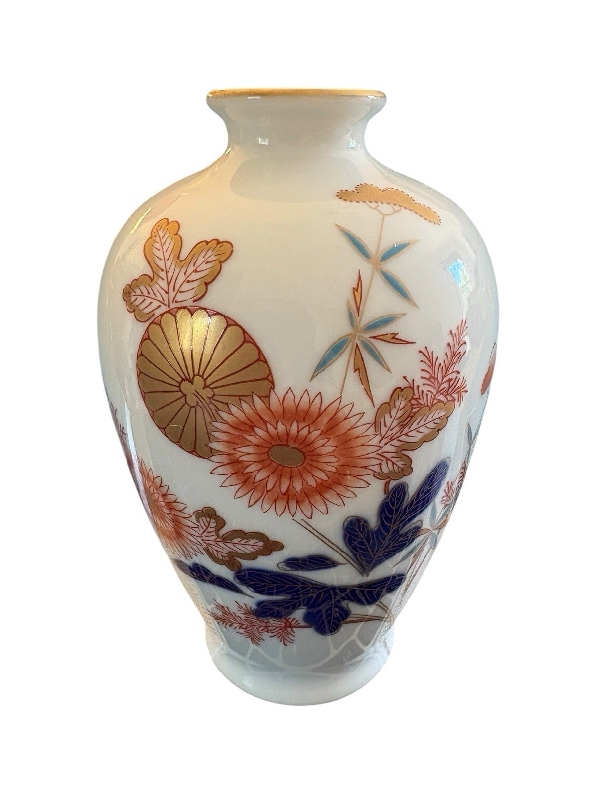 Fukagawa Hand Painted Porcelain Imari Style Vase 5 Inch Stunning