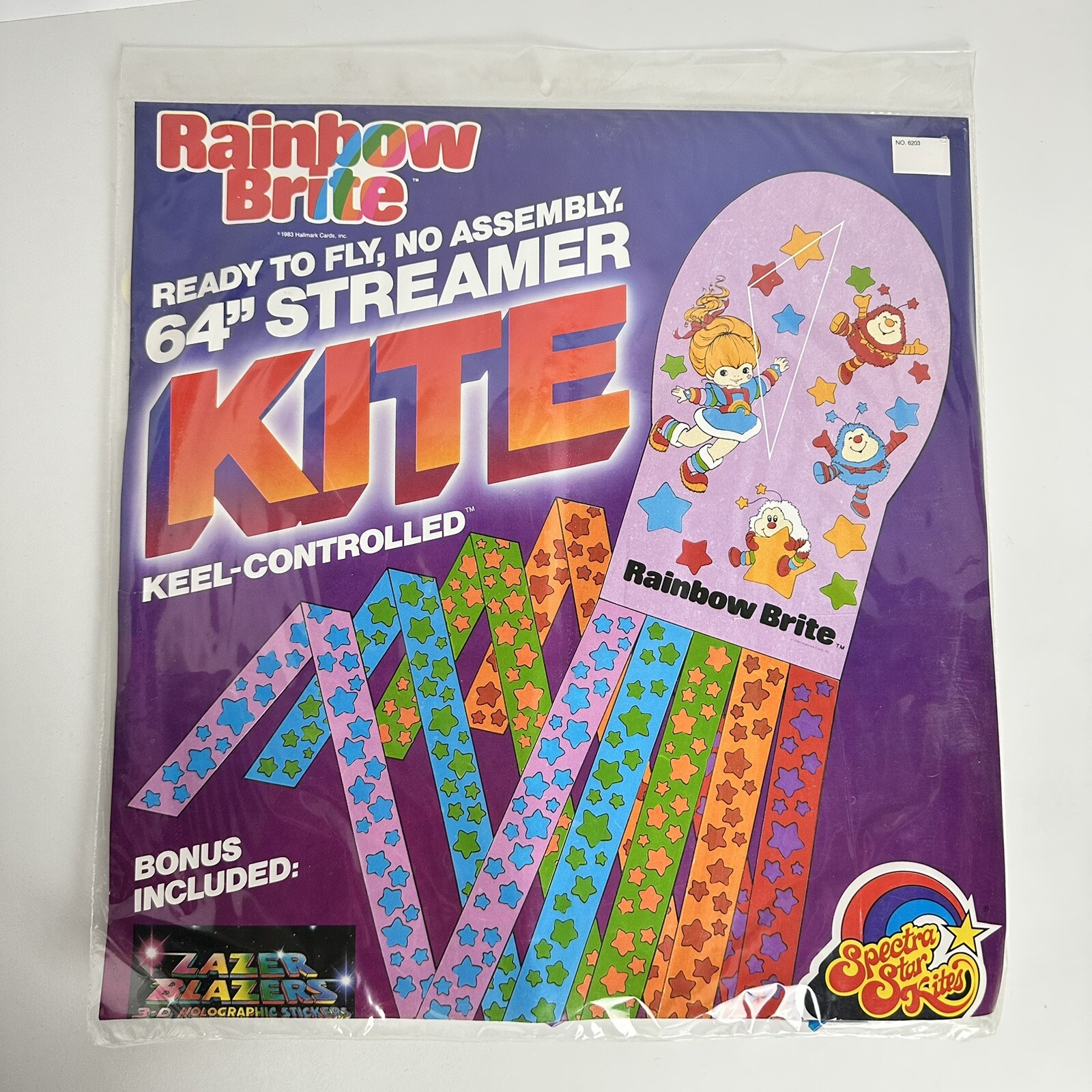 VTG 1983 Rainbow Brite 64” Streamer Kite Hallmark Original Packaging NEW NOS
