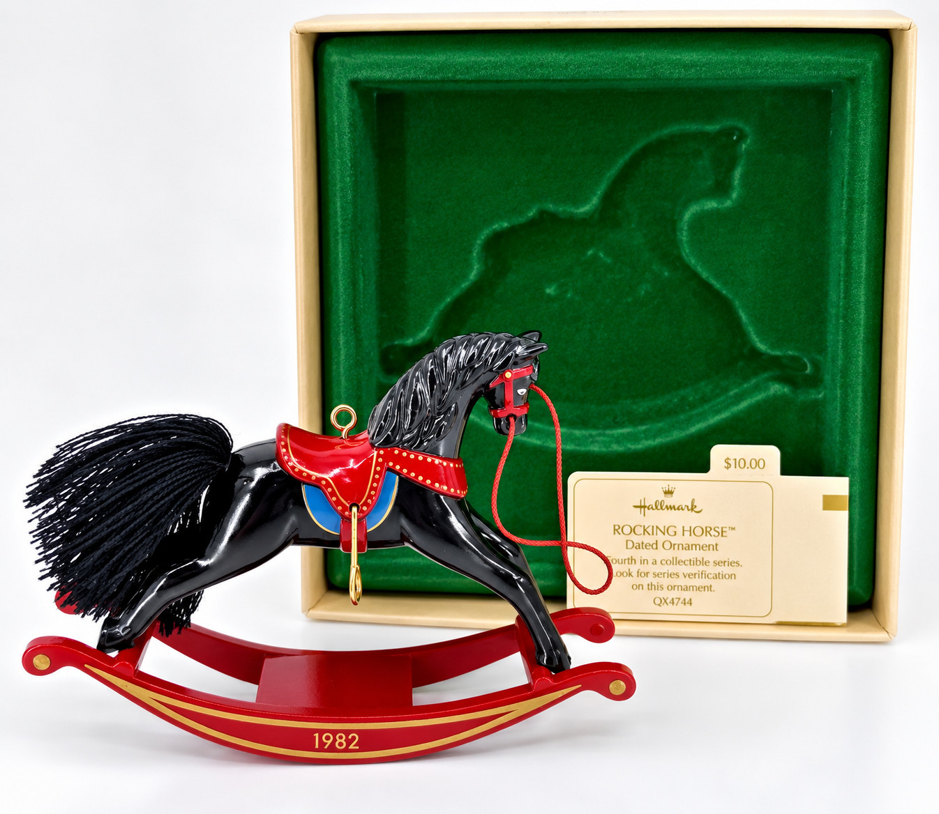 Hallmark Collector\'s Series Rocking Horse Ornament Second In The Series 1982