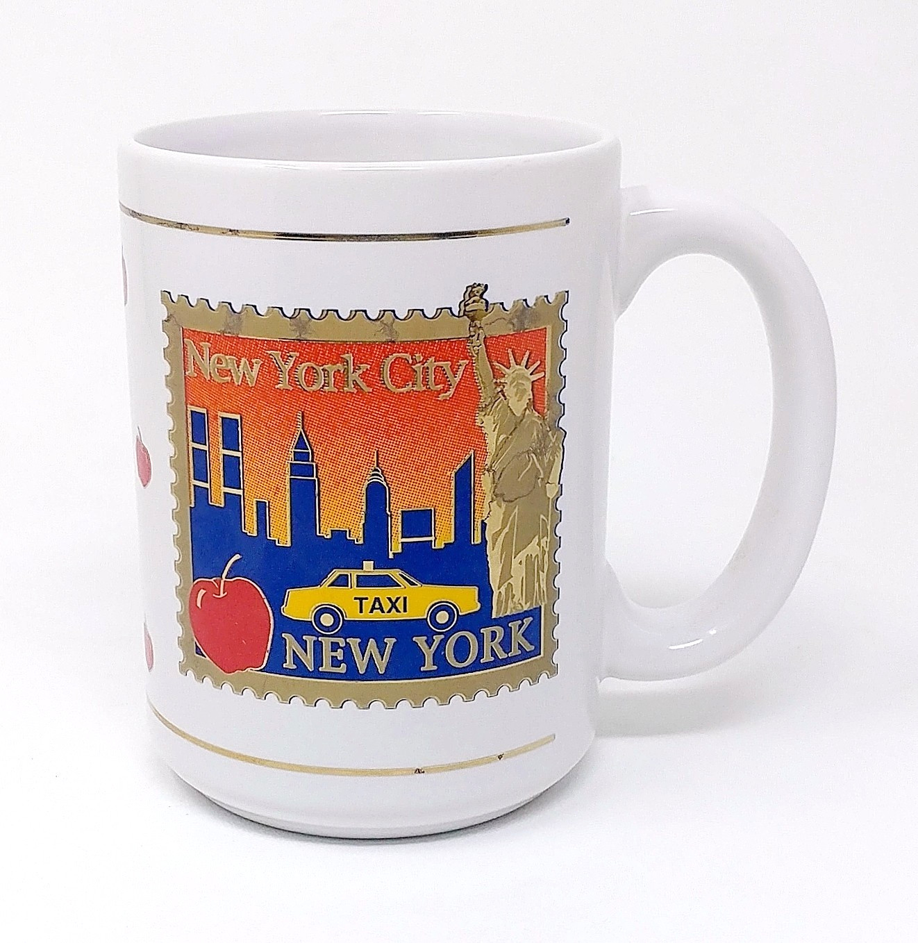 Vintage Pre-9/11 NYC Mug World Trade Center Twin Towers Big Apple Souvenir 12oz