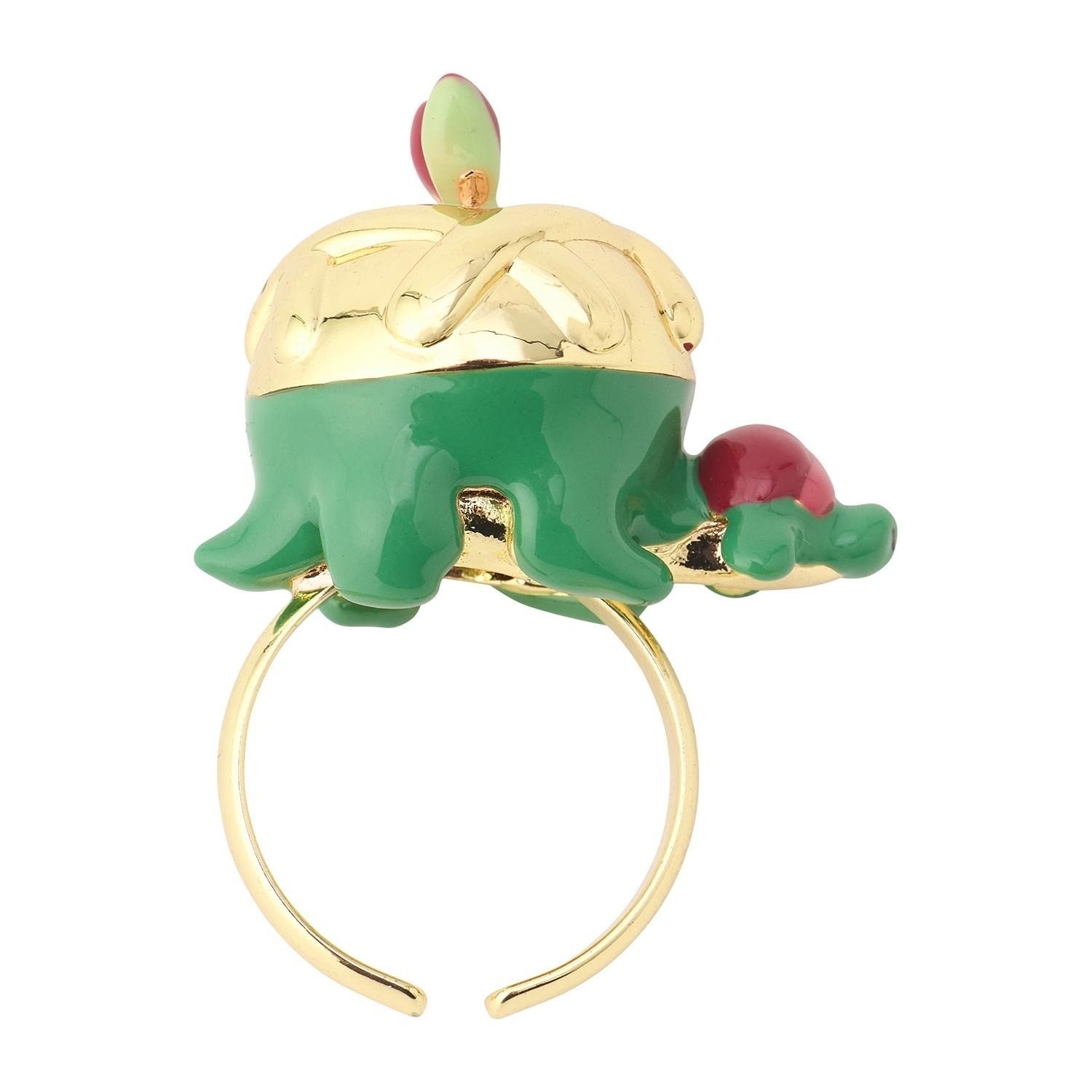 2026 Halloween Pokemon Center Original Appletun Ring 57 Brass Jewelry Size13-15