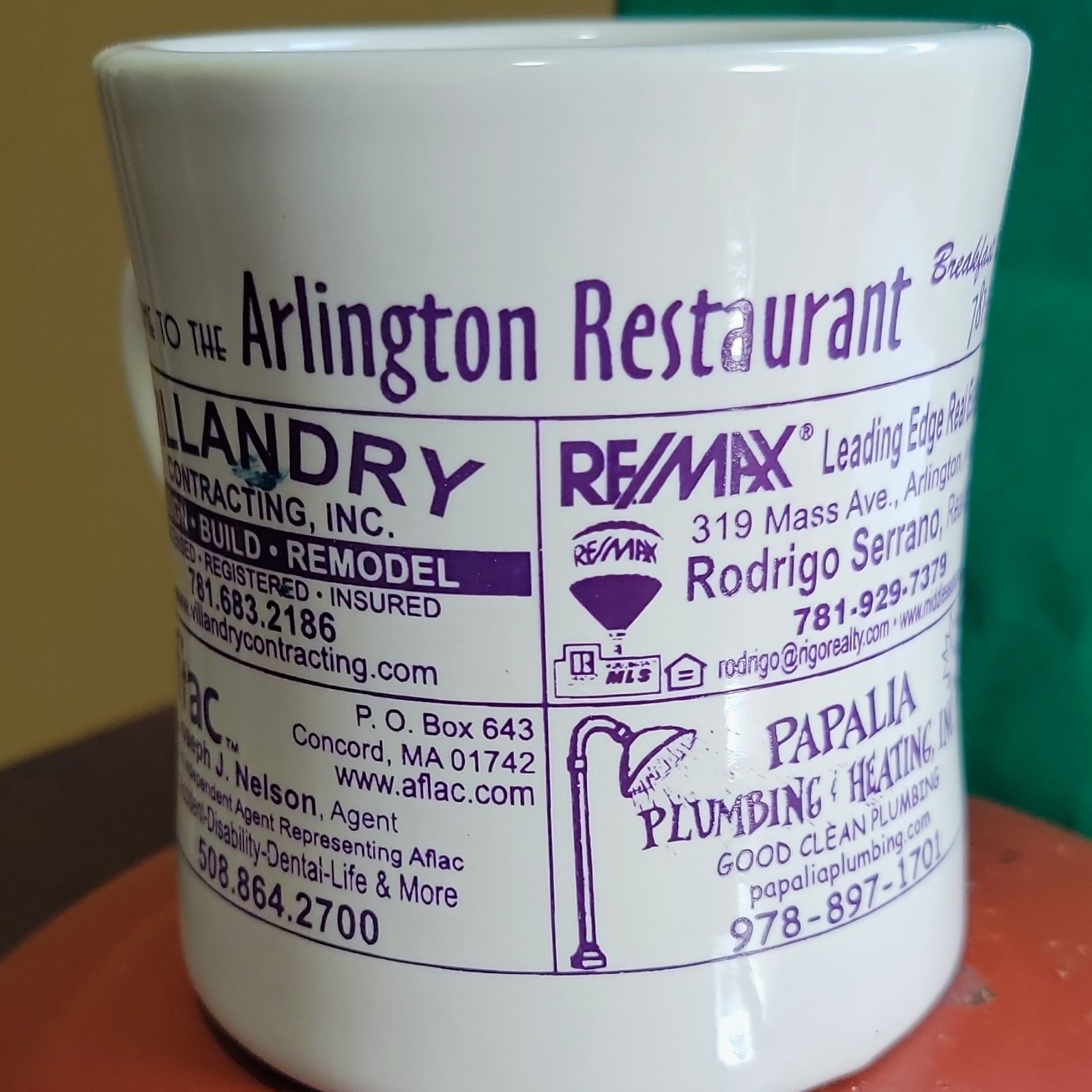 M Ware Arlington Restaurant Advertising Mug \