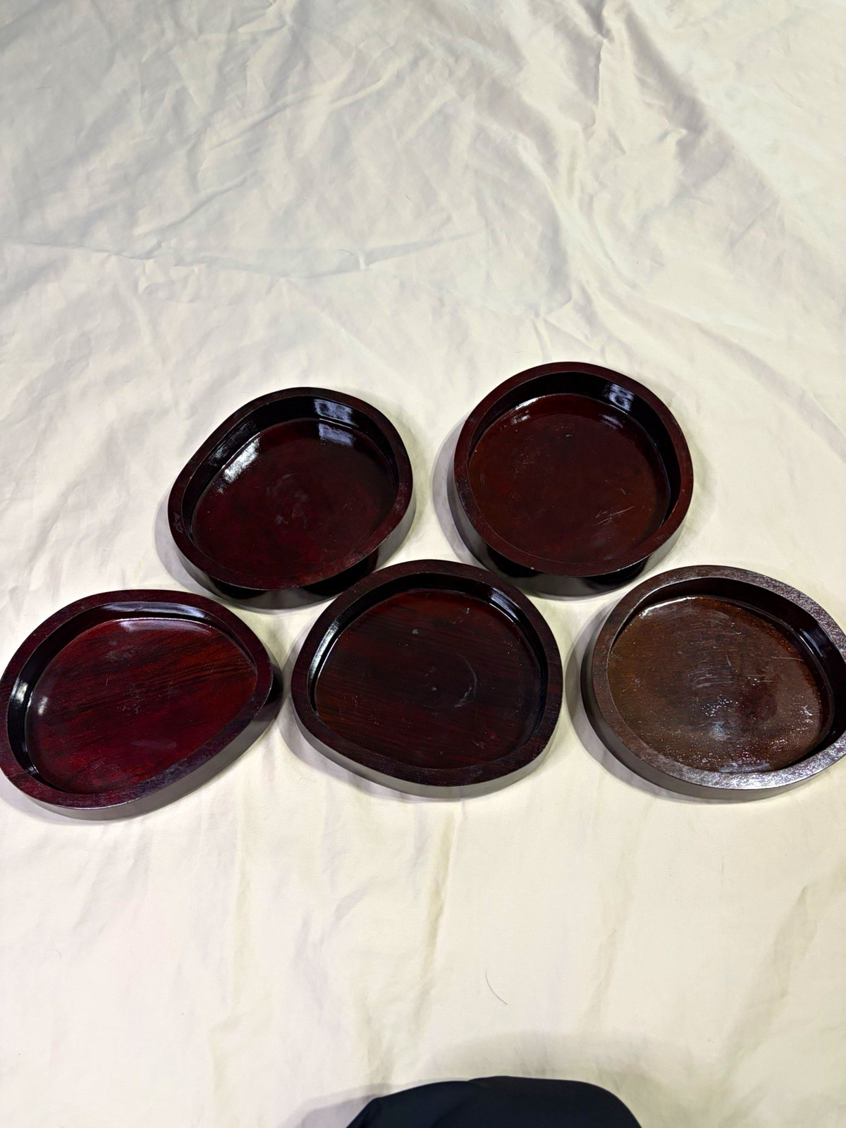 MCM Vintage Exotic Hardwood Biomorphic Bowls Set of 5 Made in Brazil 6