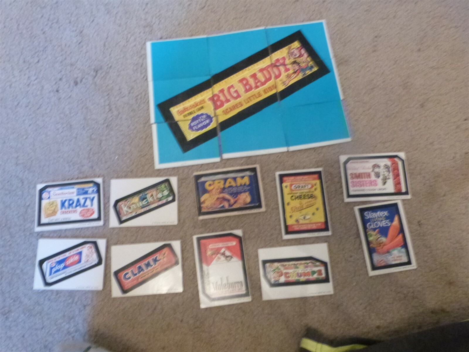 VINT 1974 SERIES 5 Wacky Packages Complete Puzzle Checklist & 10 Cards Stickers