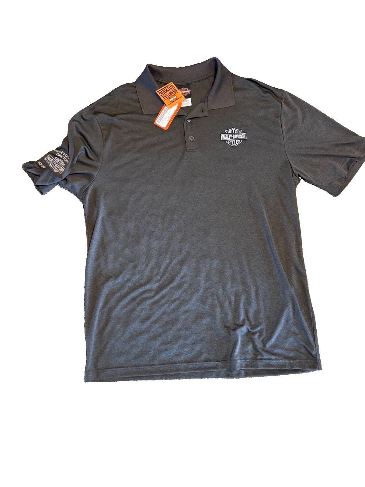 NWT Harley Davidson Men's Moisture Wicking Performance Polo Shirt Gray Xl