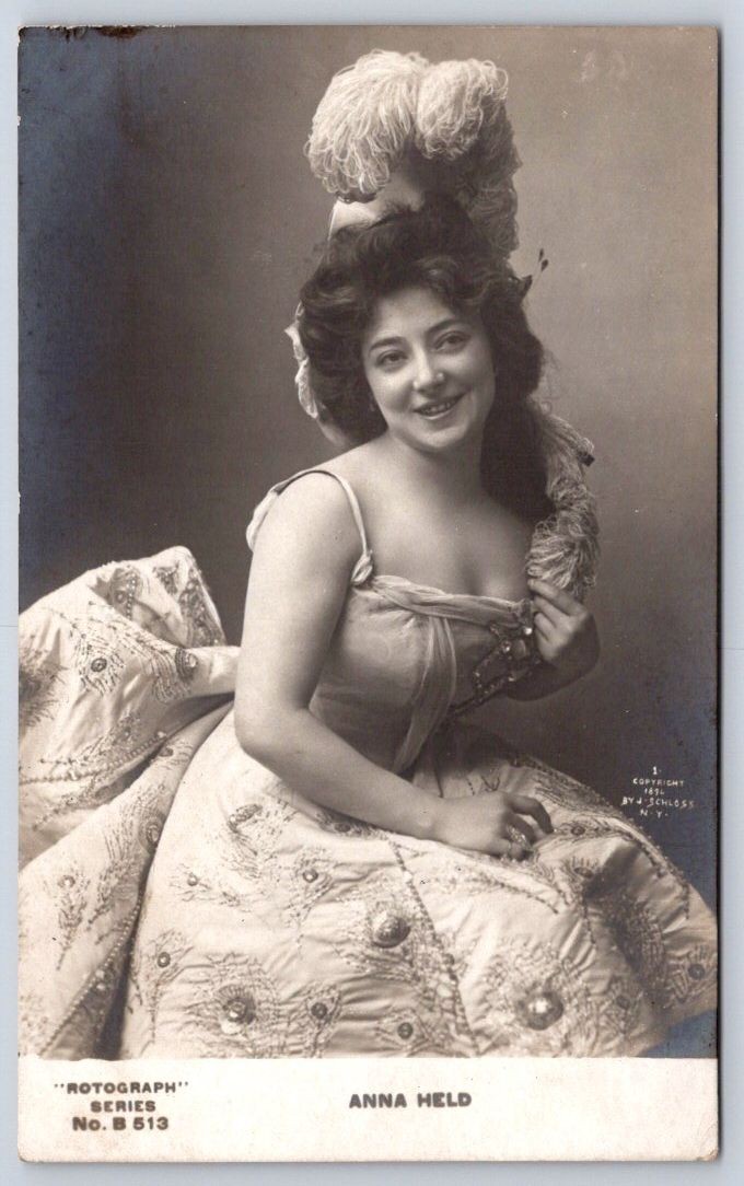 Anna Held French Stage Star Rotograph B 513 Portrait 1896 RPPC