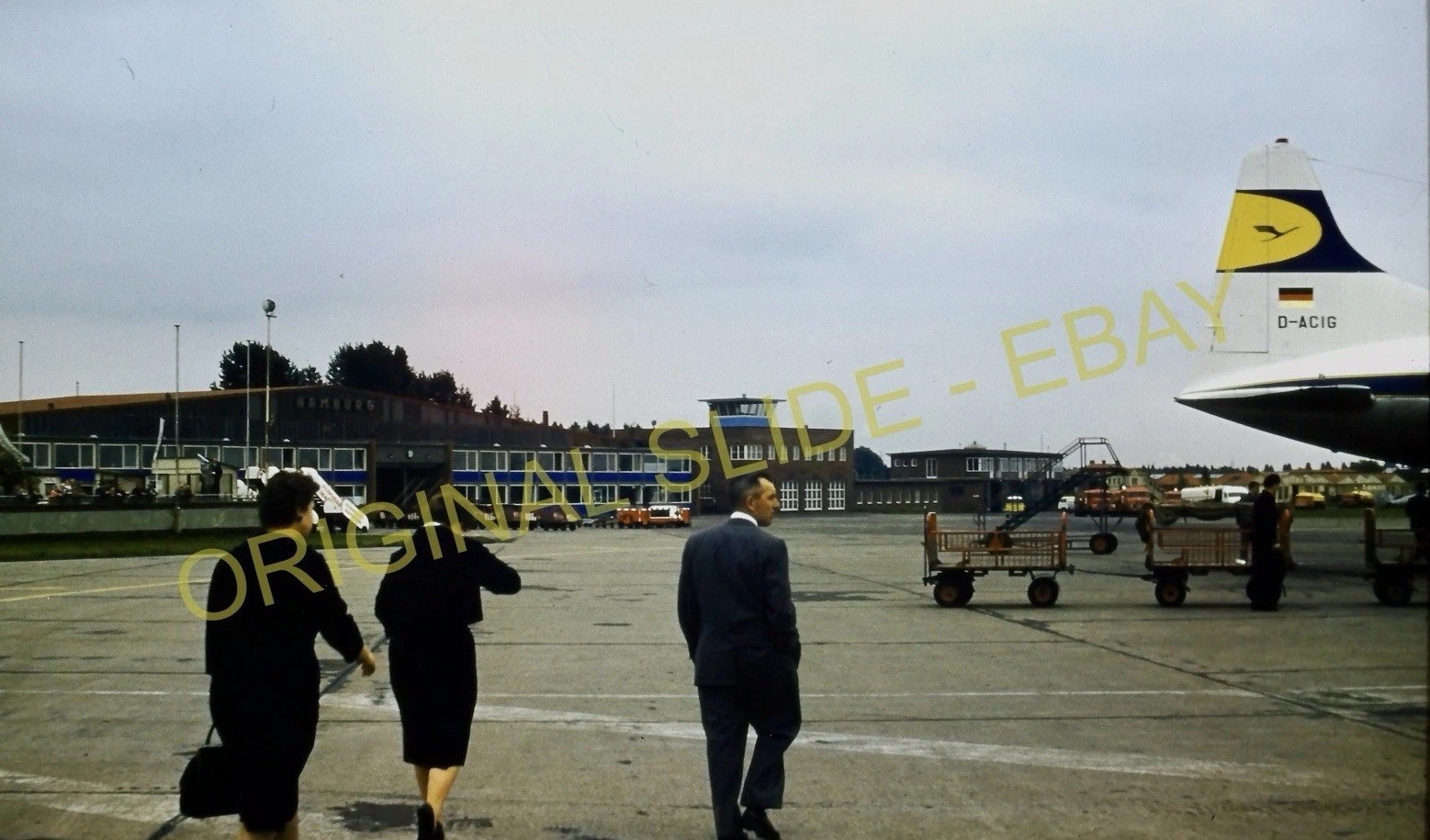 Orig 1960 Slide Hamburg Airport Lufthansa Convair Germany Photo G104