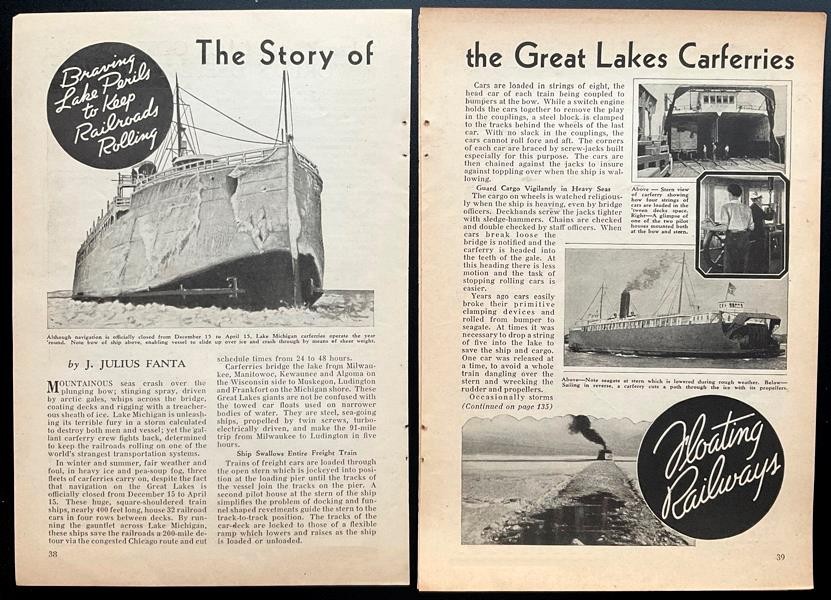 Lake Michigan Freight Train Carferries 1934 pictorial Pere Marquette Railway