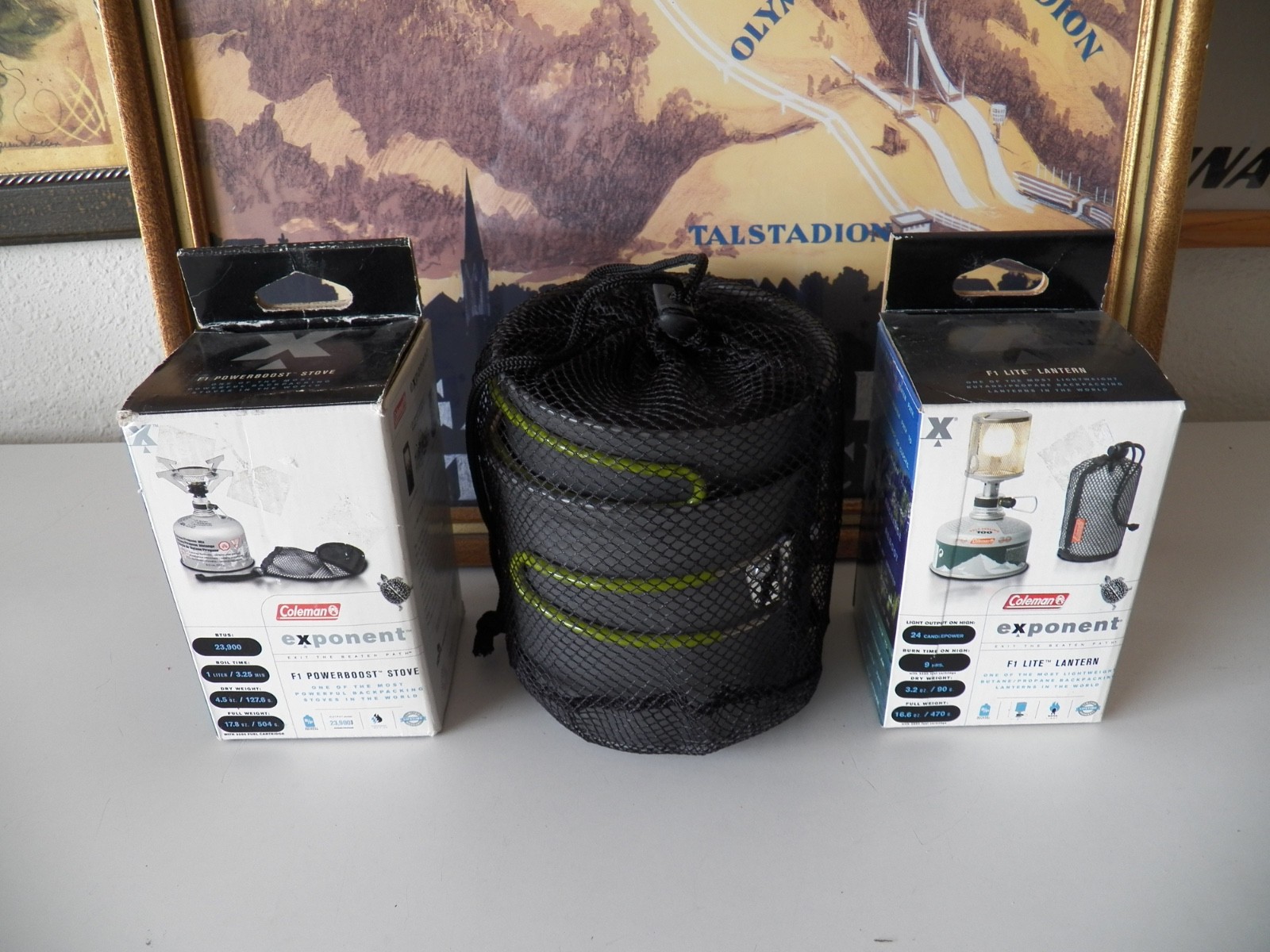 Coleman Exponent F1 Stove & F1 Lantern plus lightweight cookware