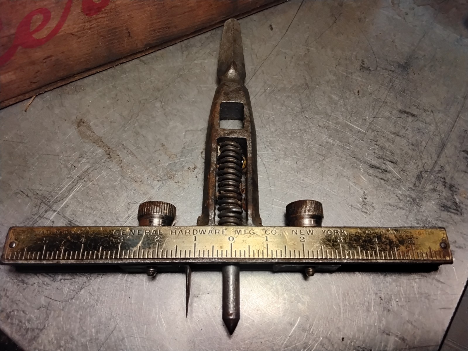 Vintage General Hardware No. 40 Washer Cutter Hole Saw Tool Brass Gauge Scale