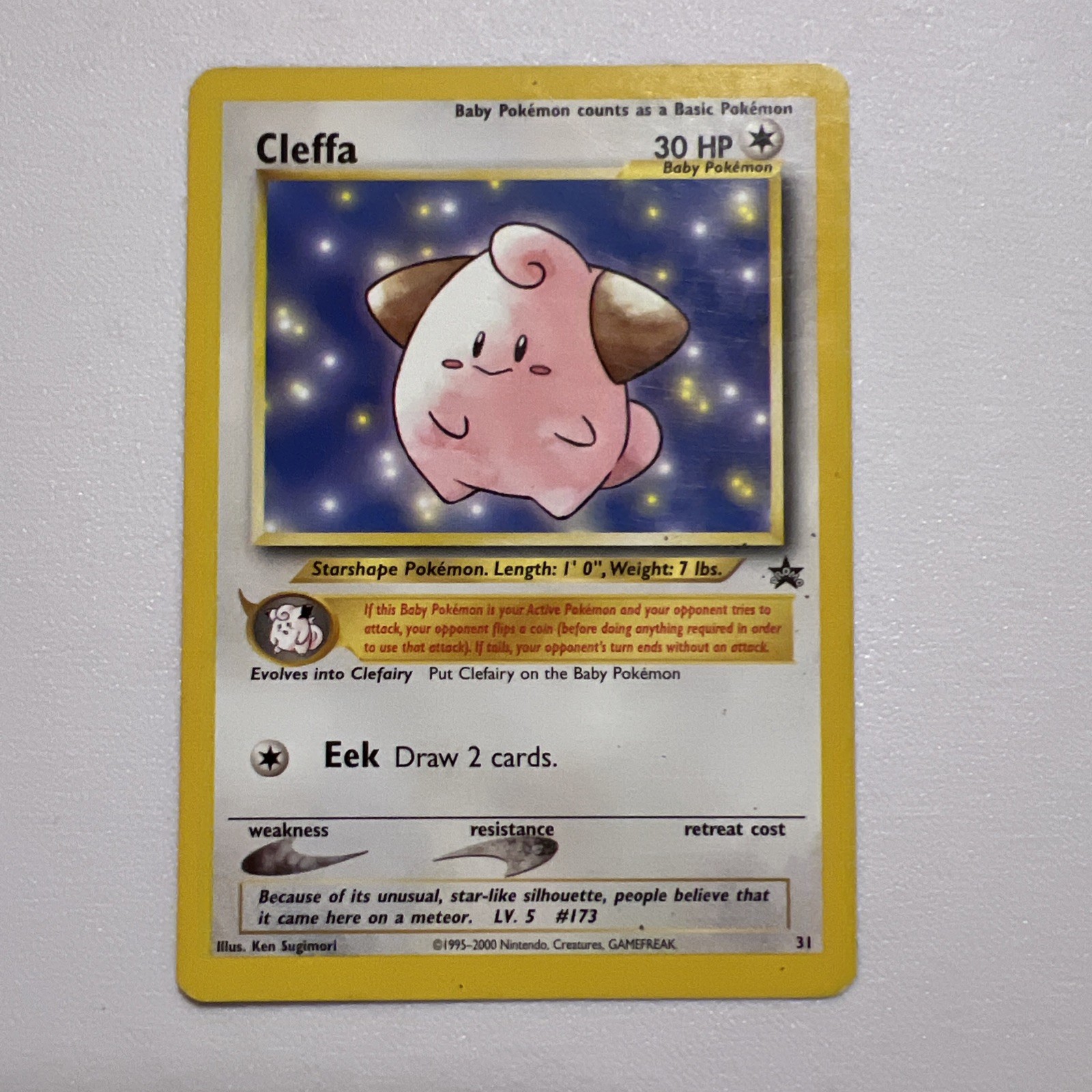 Pokemon Cleffa #31 Wizards Black Star Promo WOTC Vintage Baby Pokemon LP