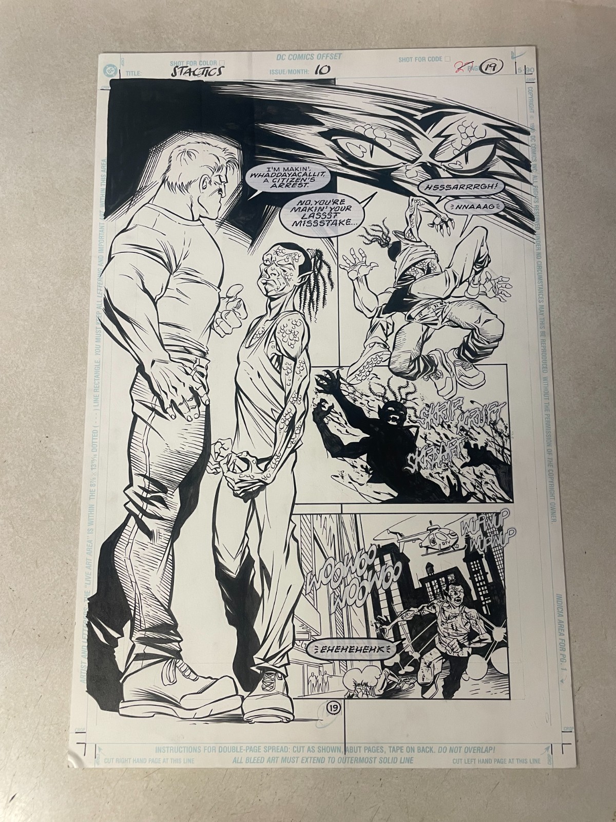 SCARE TACTICS #10 ORIGINAL COMIC ART 1998 SLITHER KILLS  Dc WICKED COOL