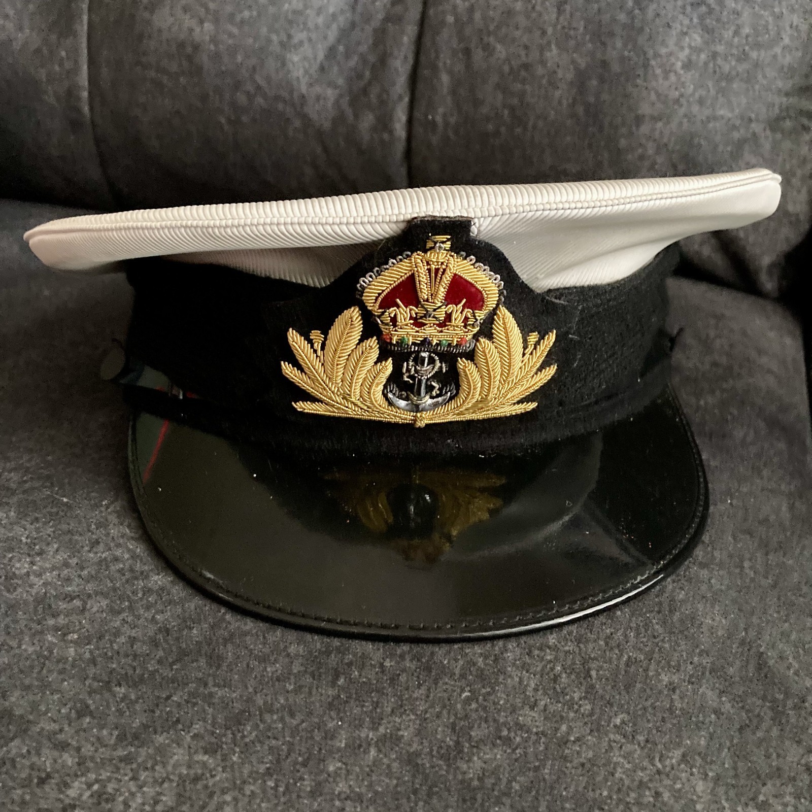 WW2 Royal Navy Officer’s Cap Compton Webb Sz 56 White Top