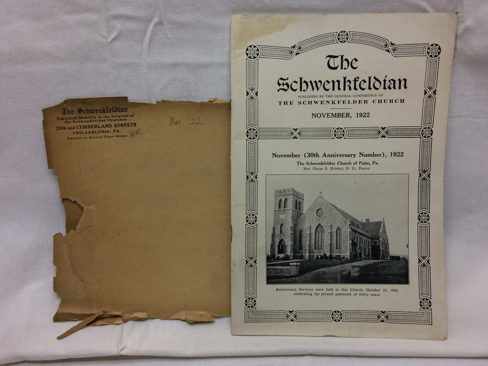 Vintage 1922 The Schwenkfeldian Schwenkfelder Church Philadelphia PA