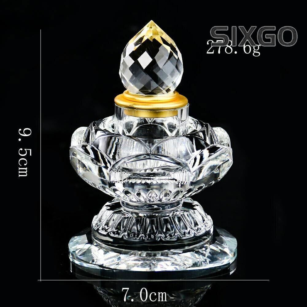 3.7inch Buddhism Zen Lotus Sarira Pagoda Bodhi Crystal Faceted Prism Urn