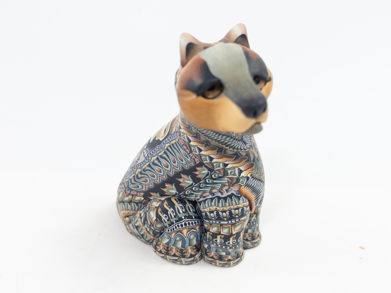 Jon Stuart Anderson 2004 Polymer Clay Sitting Wolf Signed, Excellent, Rare