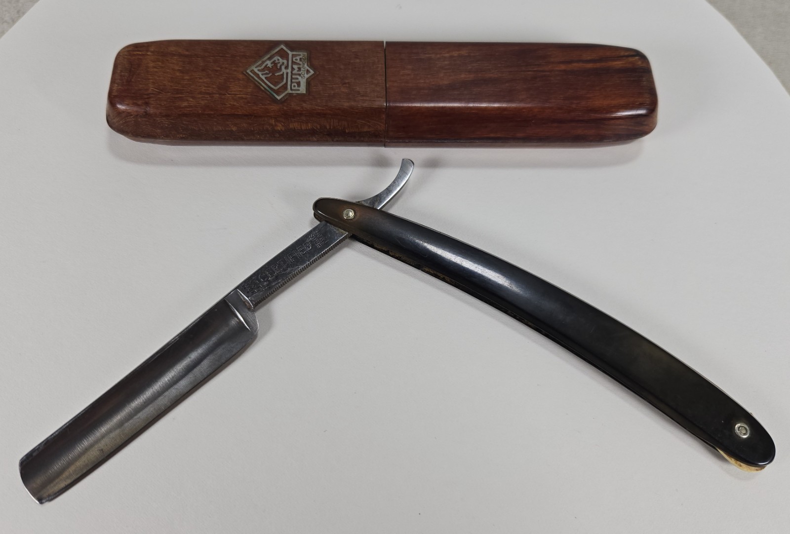 Vintage Straight Razor J.A.HENCKELS TWINWORKS 410 CERTIFIED w Puma Solingen Case