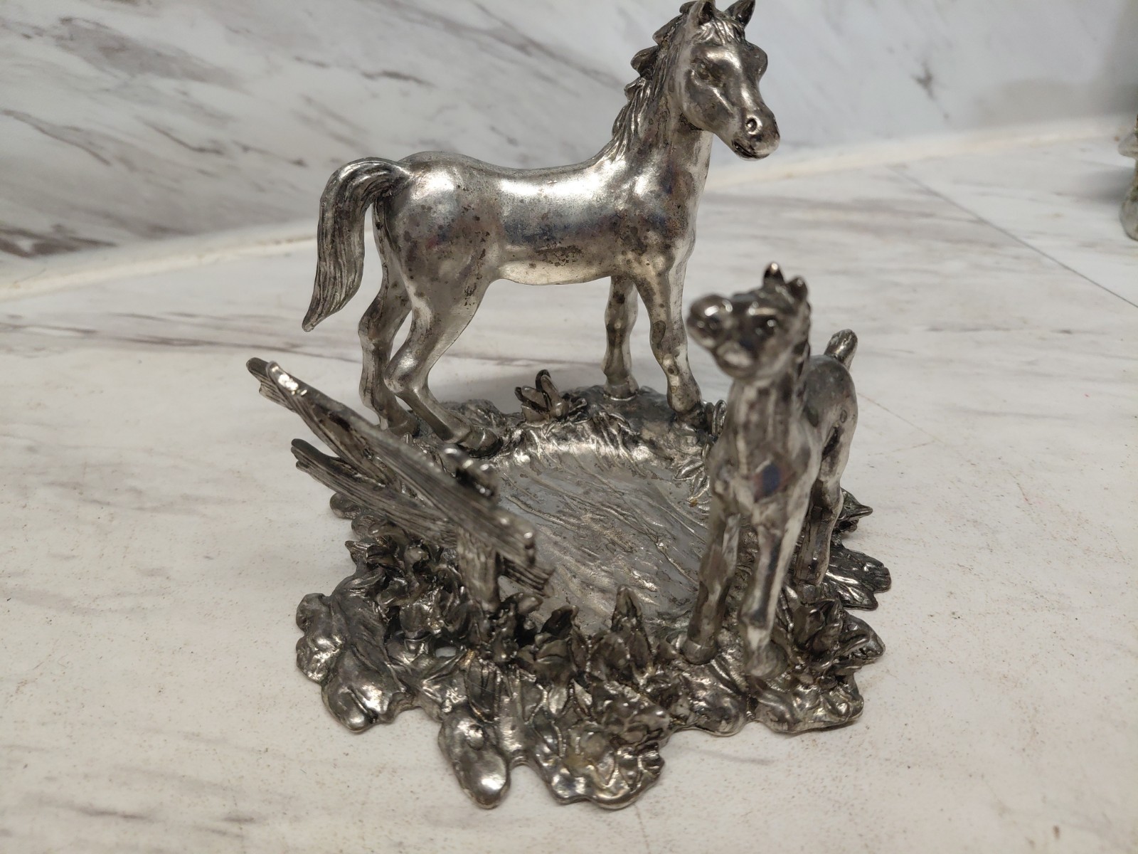 Vintage Arthur Court Mother Horse And Baby Round Candle Holder #2002 /signed