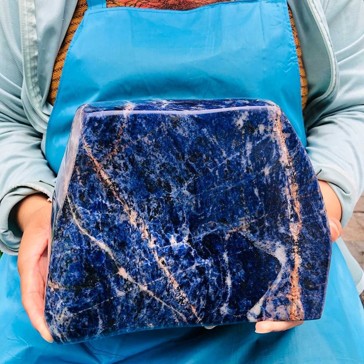 12.14 LB Natural Large Polished Sodalite Freeform Blue Mineral Specimen 5887