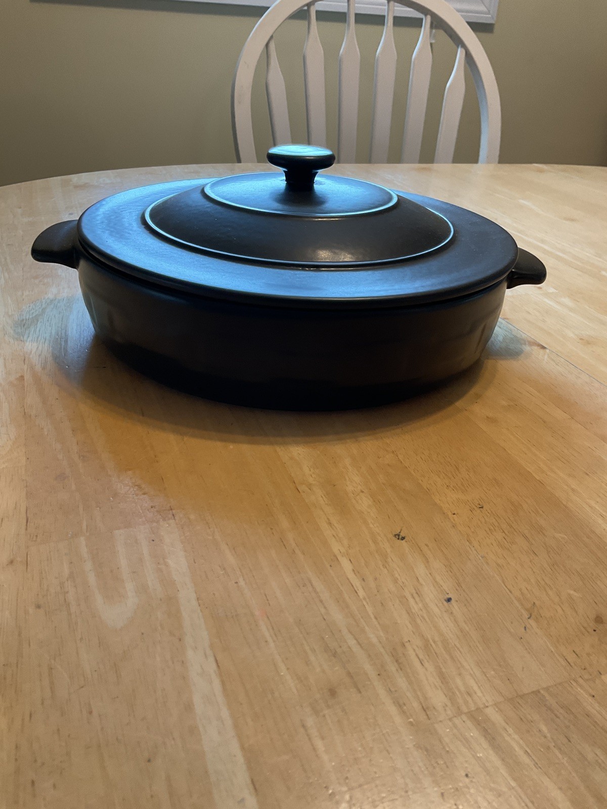 NEW Longaberger Pottery Chocolate 10.5 Flameware Lidded Braiser NEW Longaberger Pottery Chocolate 10.5 Flameware Lidded Braiser
