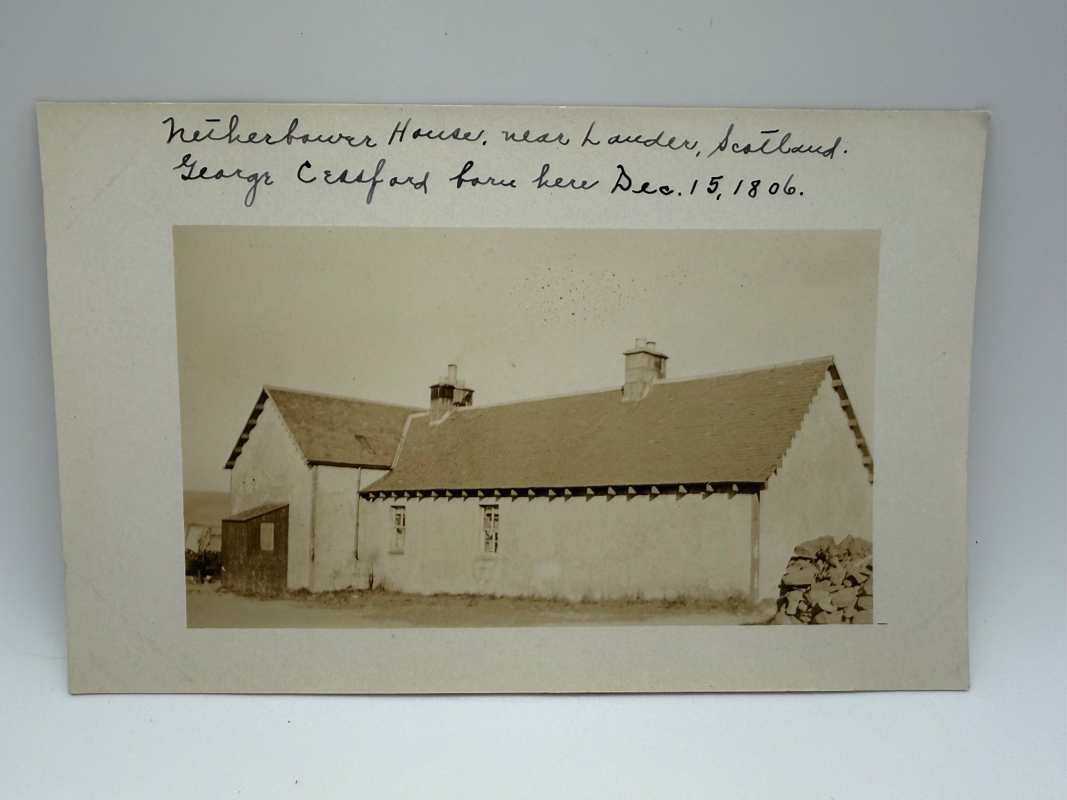 Netherbauer House Lauder Scotland RPPC George Clifford 1806 Birthplace