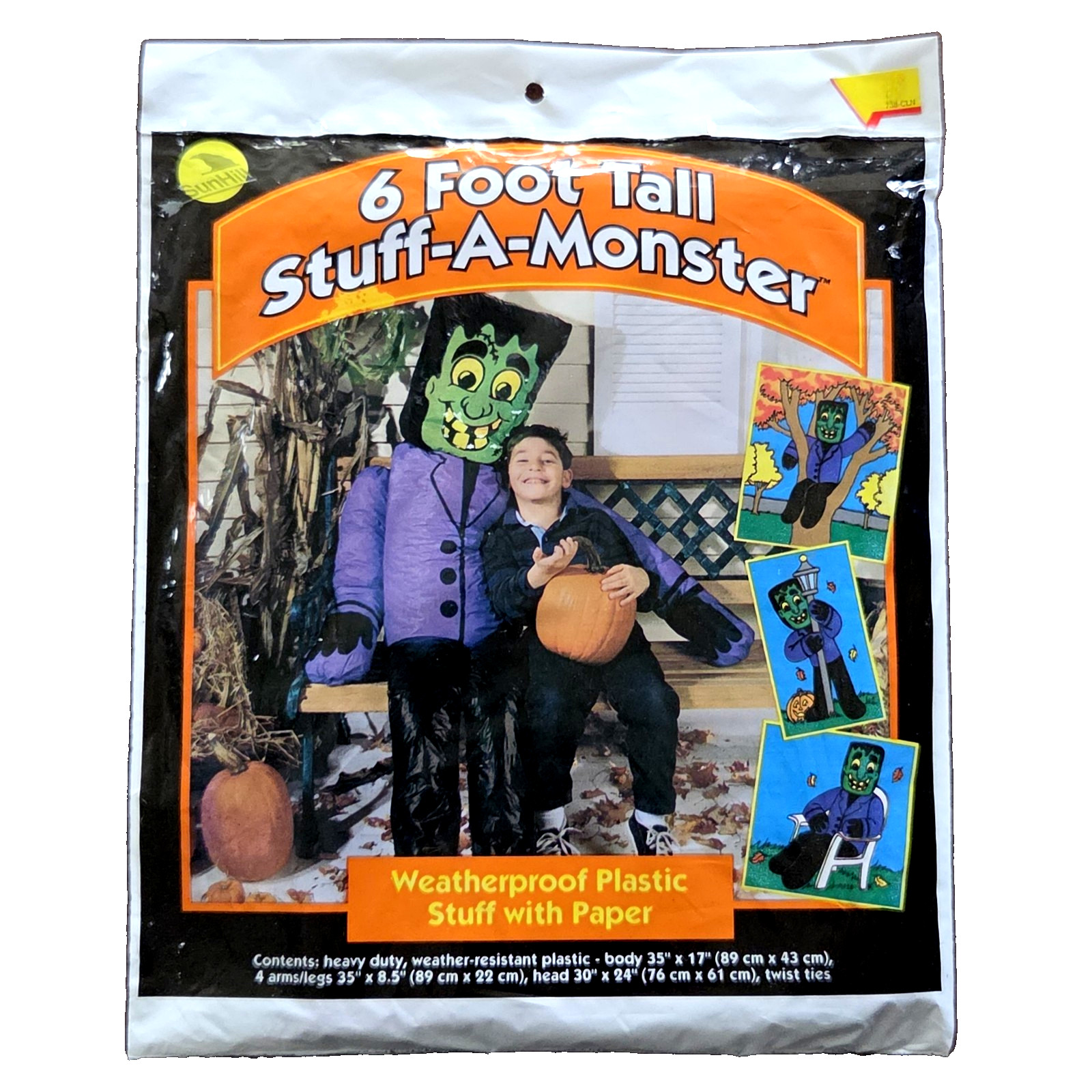 Vintage Sun Hill 1997 Halloween Stuff-A-Monster 6 Ft Frankenstein Decoration NOS