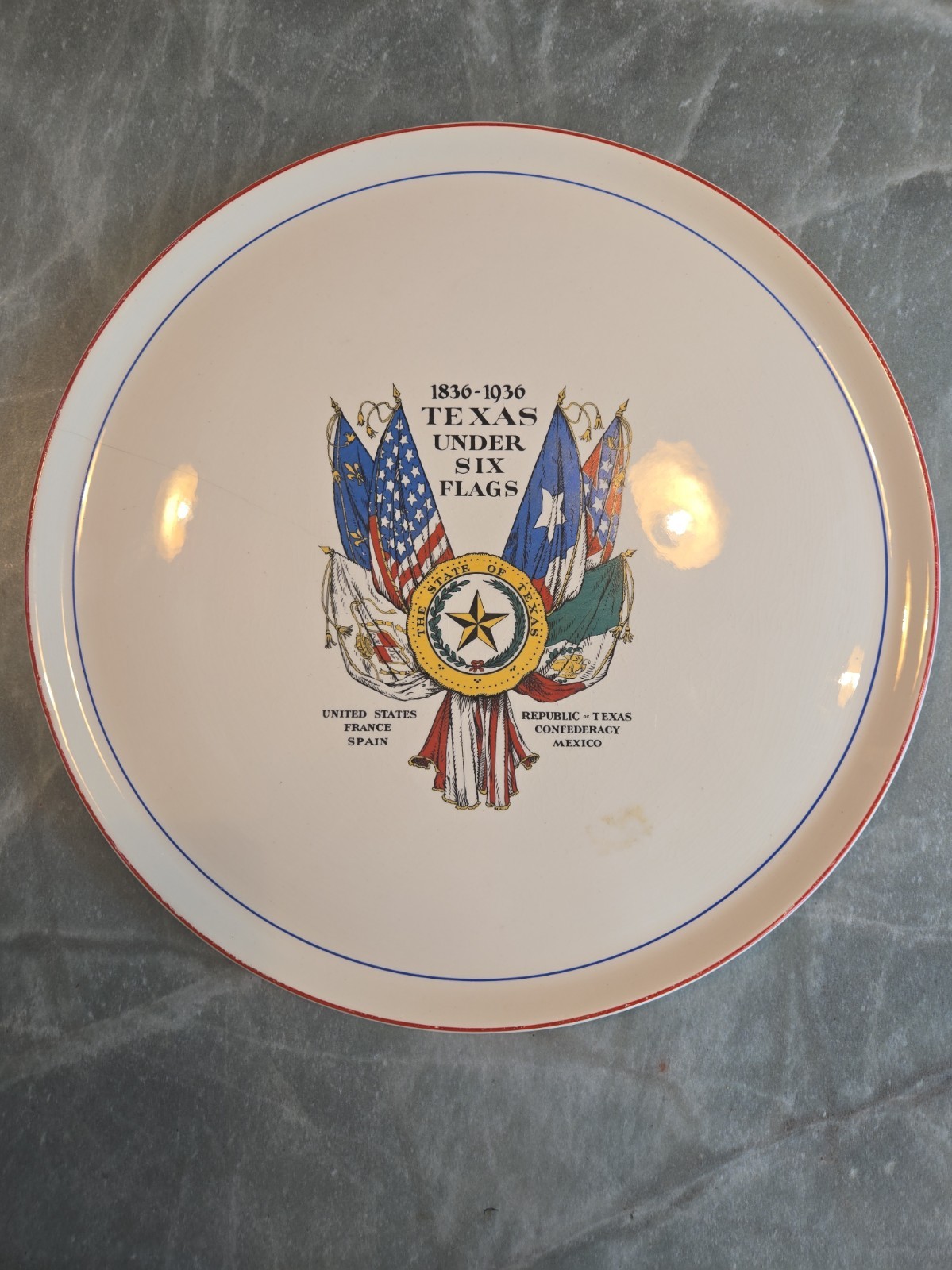 Rare 1936 Texas Centennial celebration plate Universal Potteries