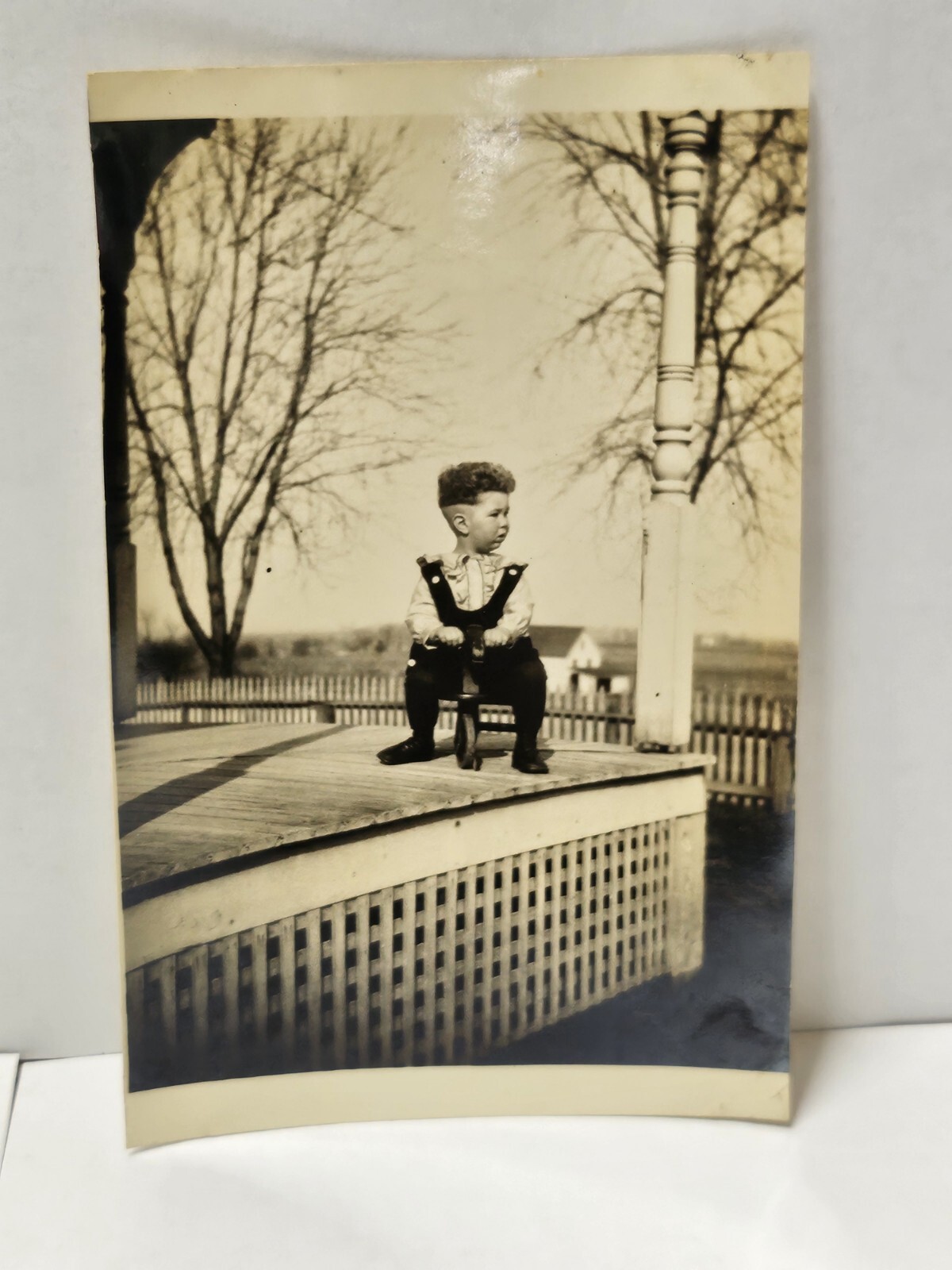 C 1915 - Cute Little Boy on Tricycle