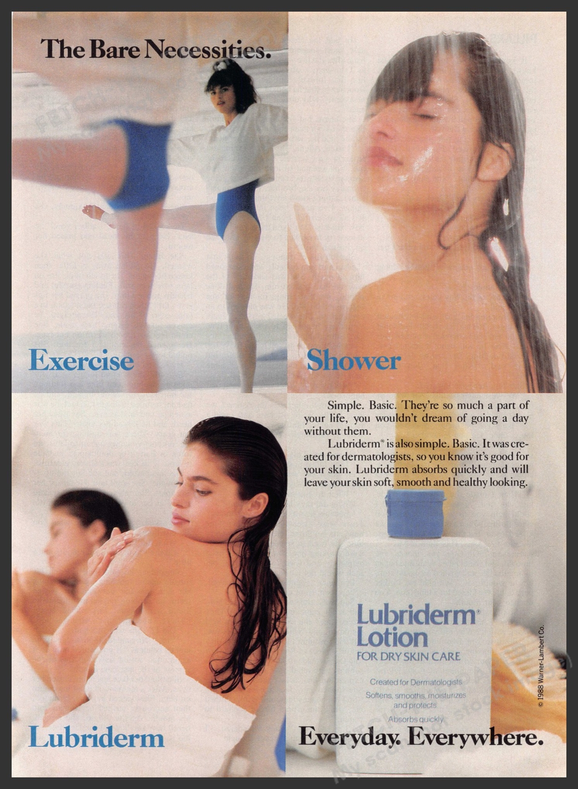 Lubriderm Lotion 1980s Magazine Print Advertisement 1989 Legs Skin Care Exercise