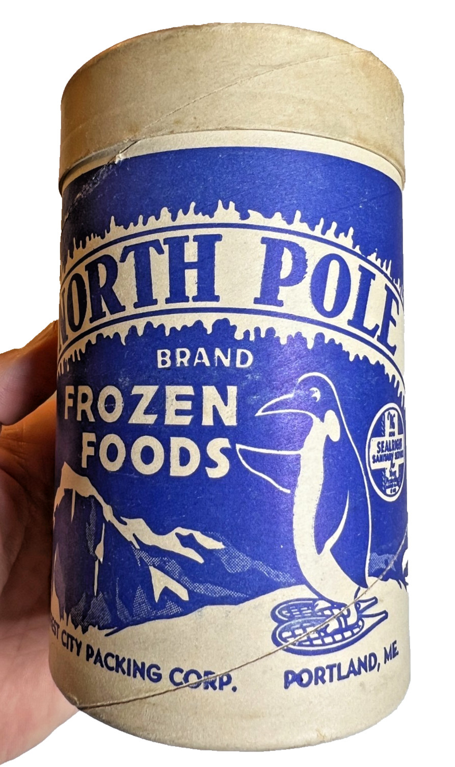 Antique Vintage 1930s North Pole Frozen Foods Forest City Packing Portland Maine