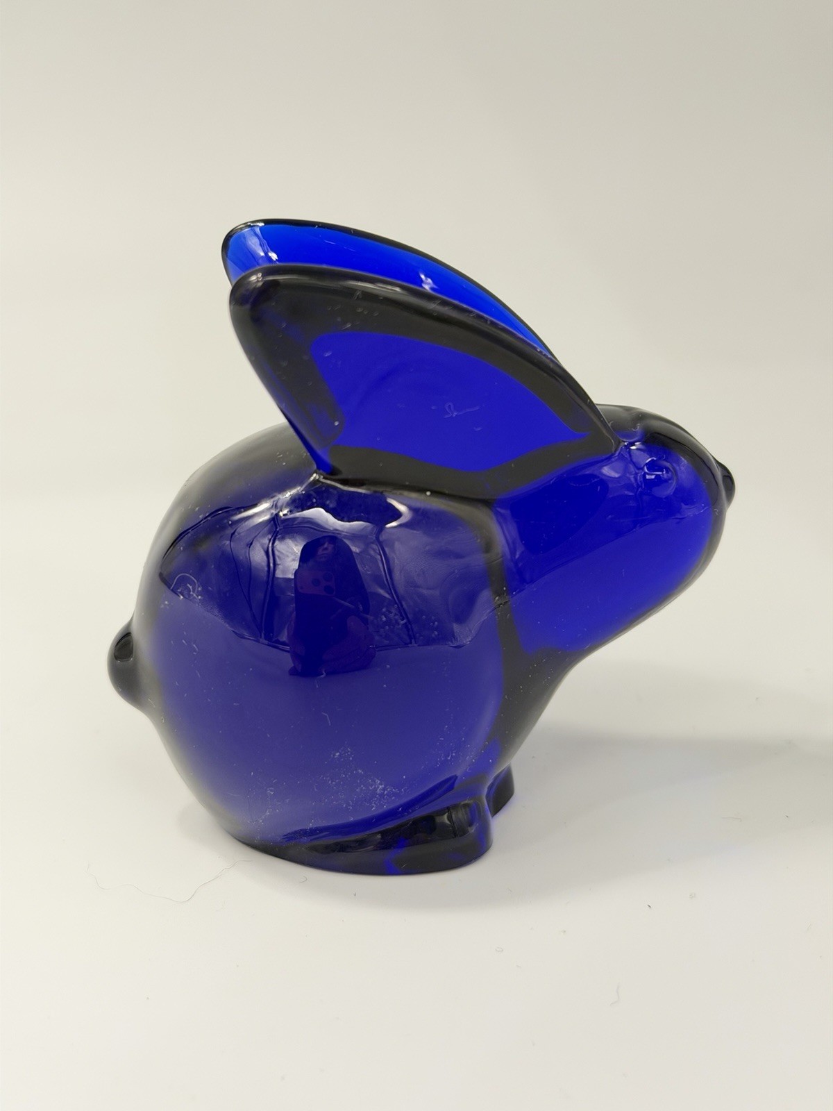 Oneida Cobalt Blue Crystal Glass Bunny Rabbit Figurine