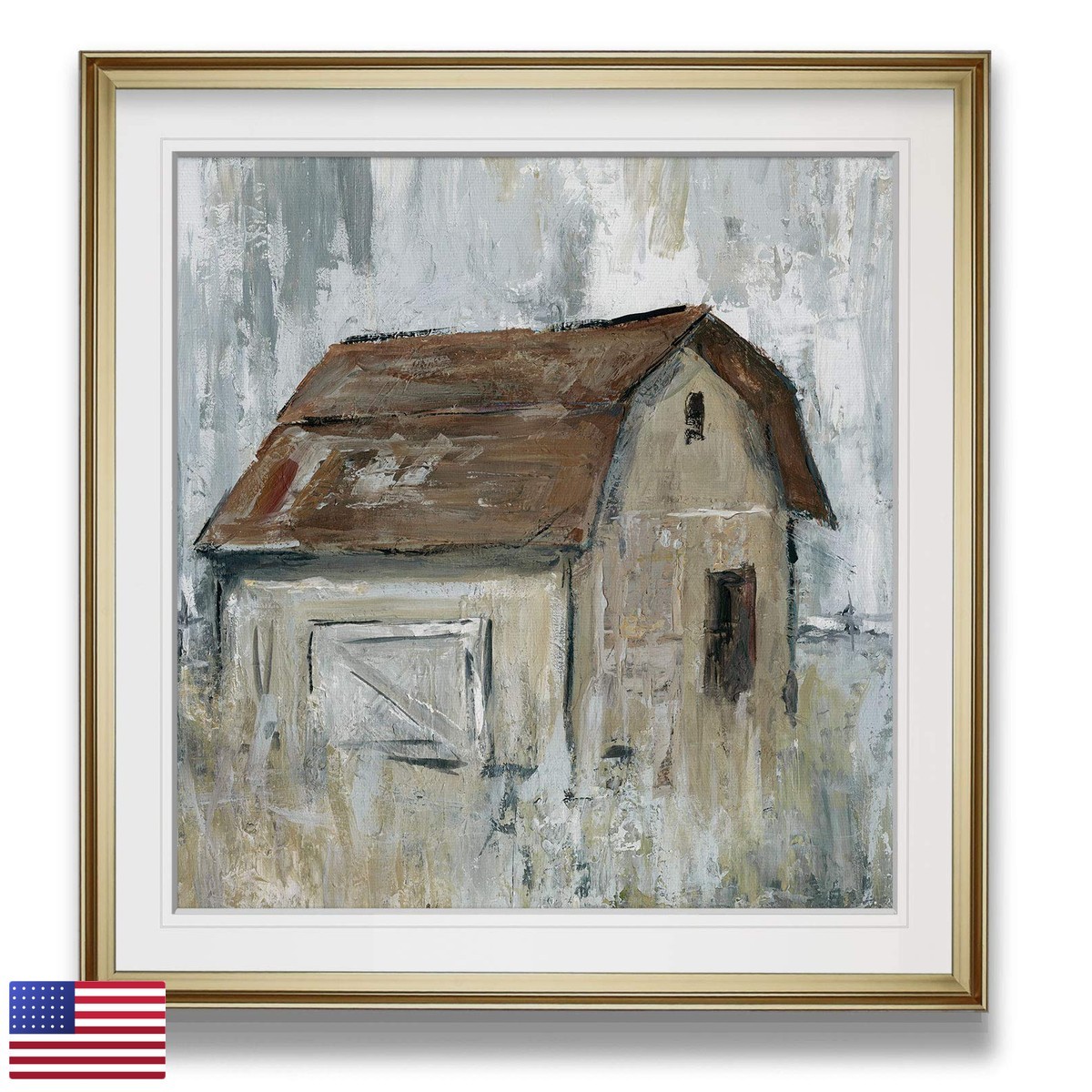 Renditions Gallery Barn At Dusk Framed Wall Art Gold Frame Giclee Print