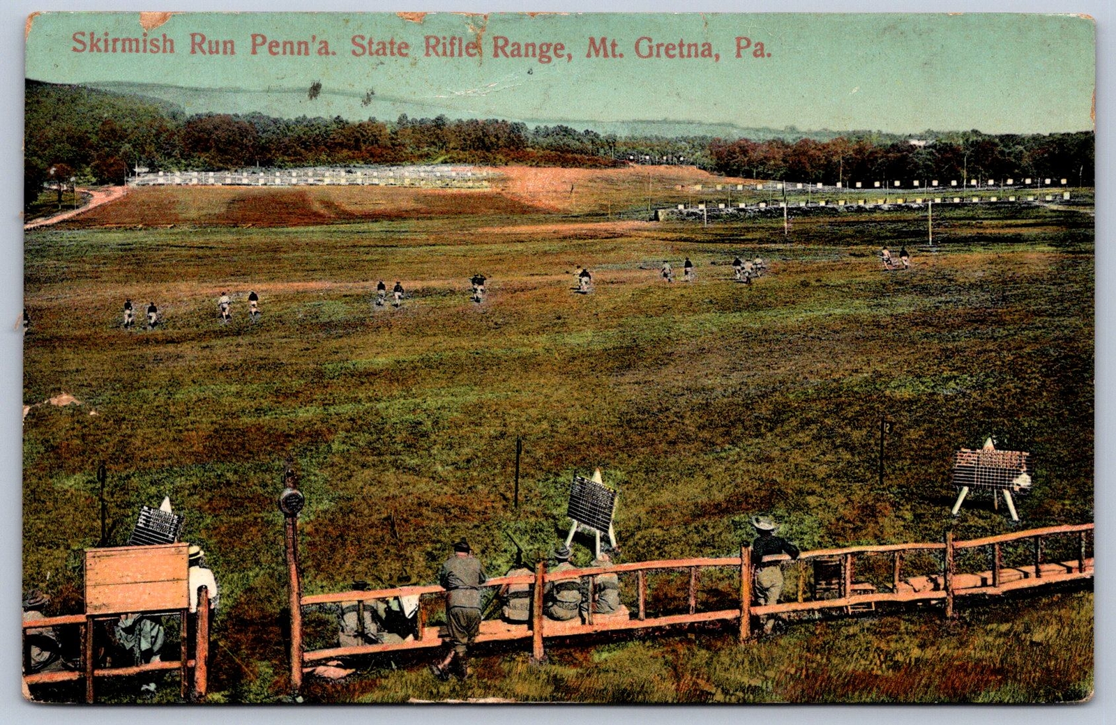 K18/ Mt. Gretna Pennsylvania Postcard c1910 Skirmish Run Rifle Range 269