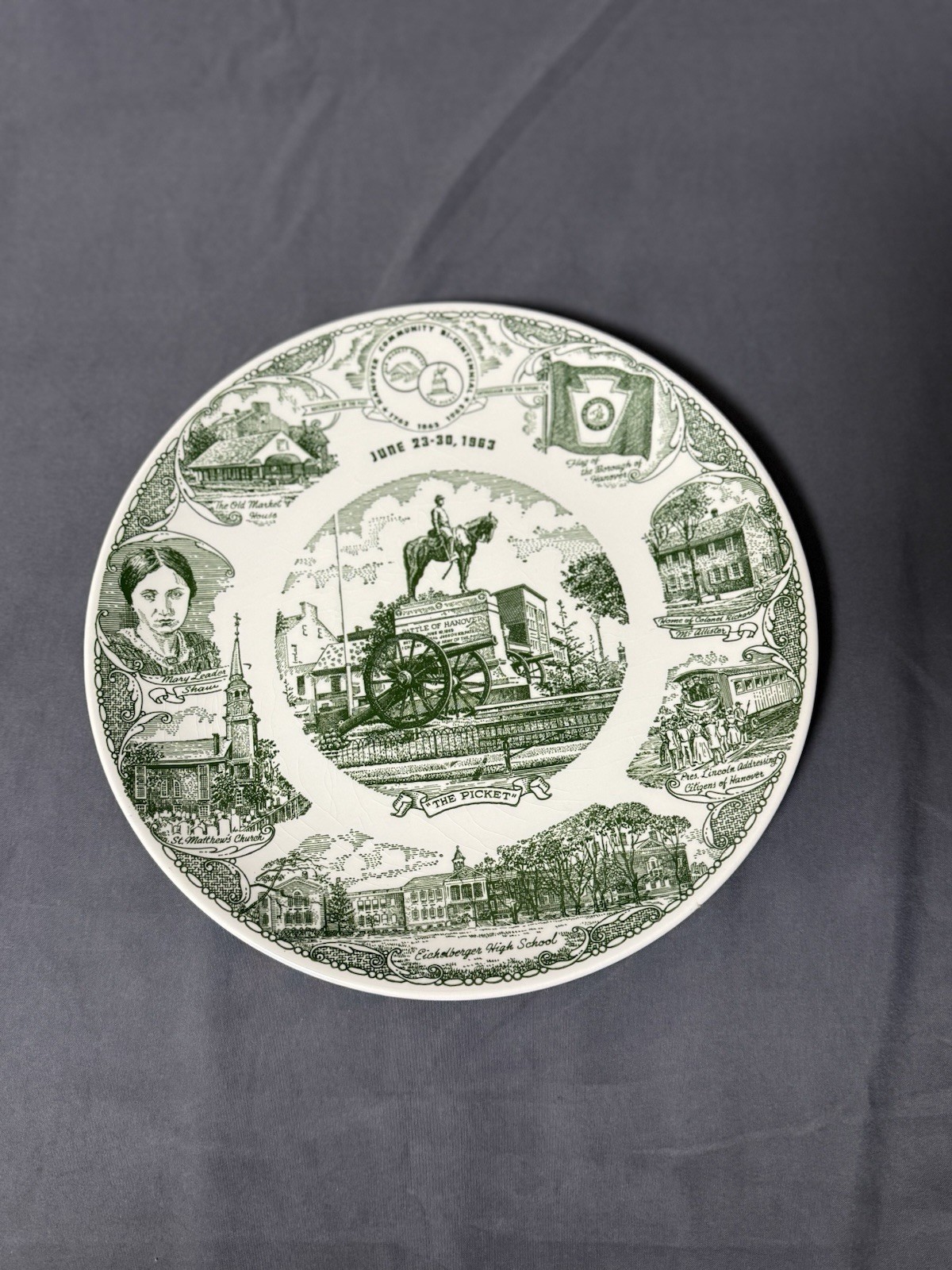 1963 Hanover PA Community Bi-Centennial Kettlesprings Kilns Souvenir Plate