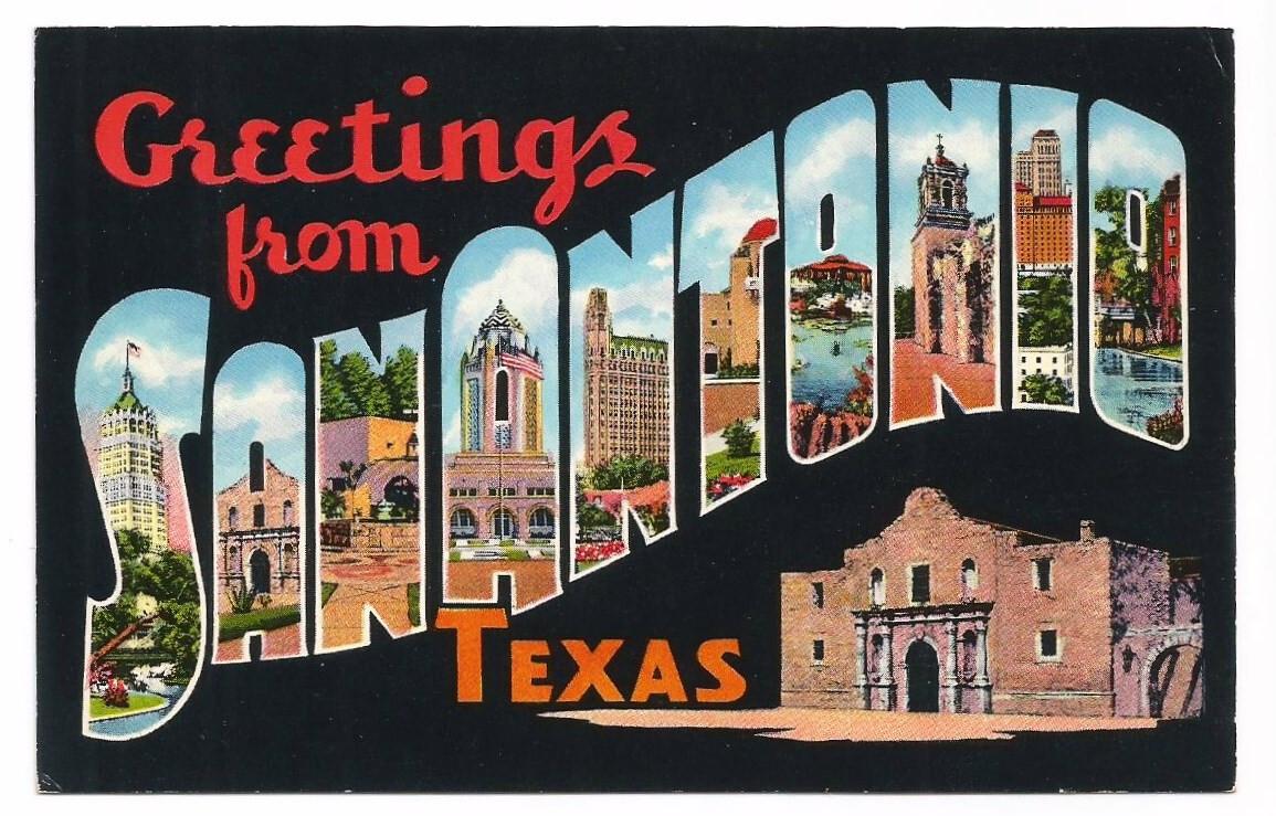 Greetings San Antonio TX Postcard Texas