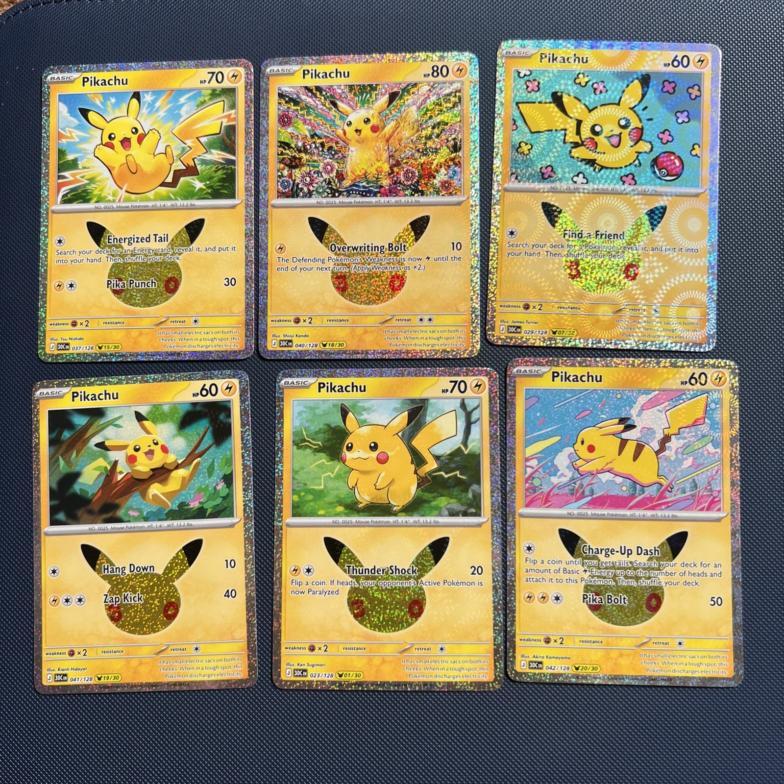 Pokemon TCG Pikachu 30th Anniversary Celebrations 6 Unique Cards BUNDLE
