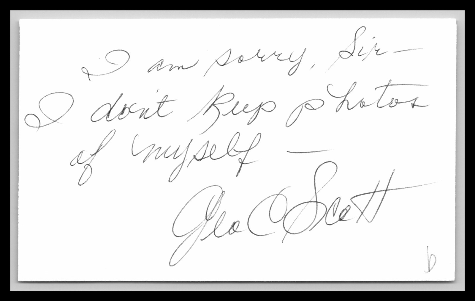 George C. Scott - Actor  - 3x5 Card - Signed | Autograph (b)